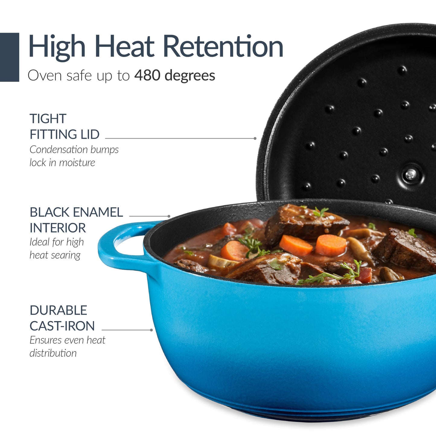 Non-Stick Pot & Pan Cookware Set, Cast Iron Skillet, Pan, Press, Dutch Oven