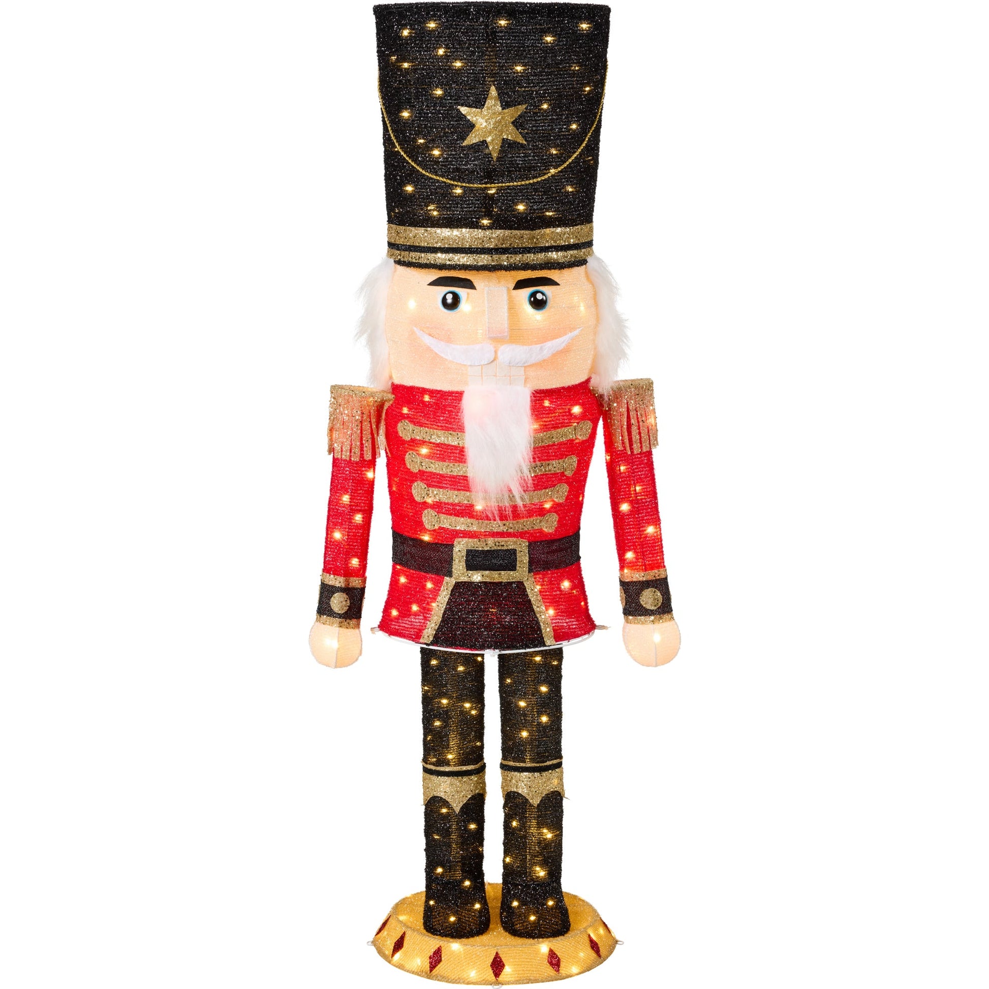 Pop Up Christmas Nutcracker w/150 LED Lights for Outdoor, Indoor, 5ft