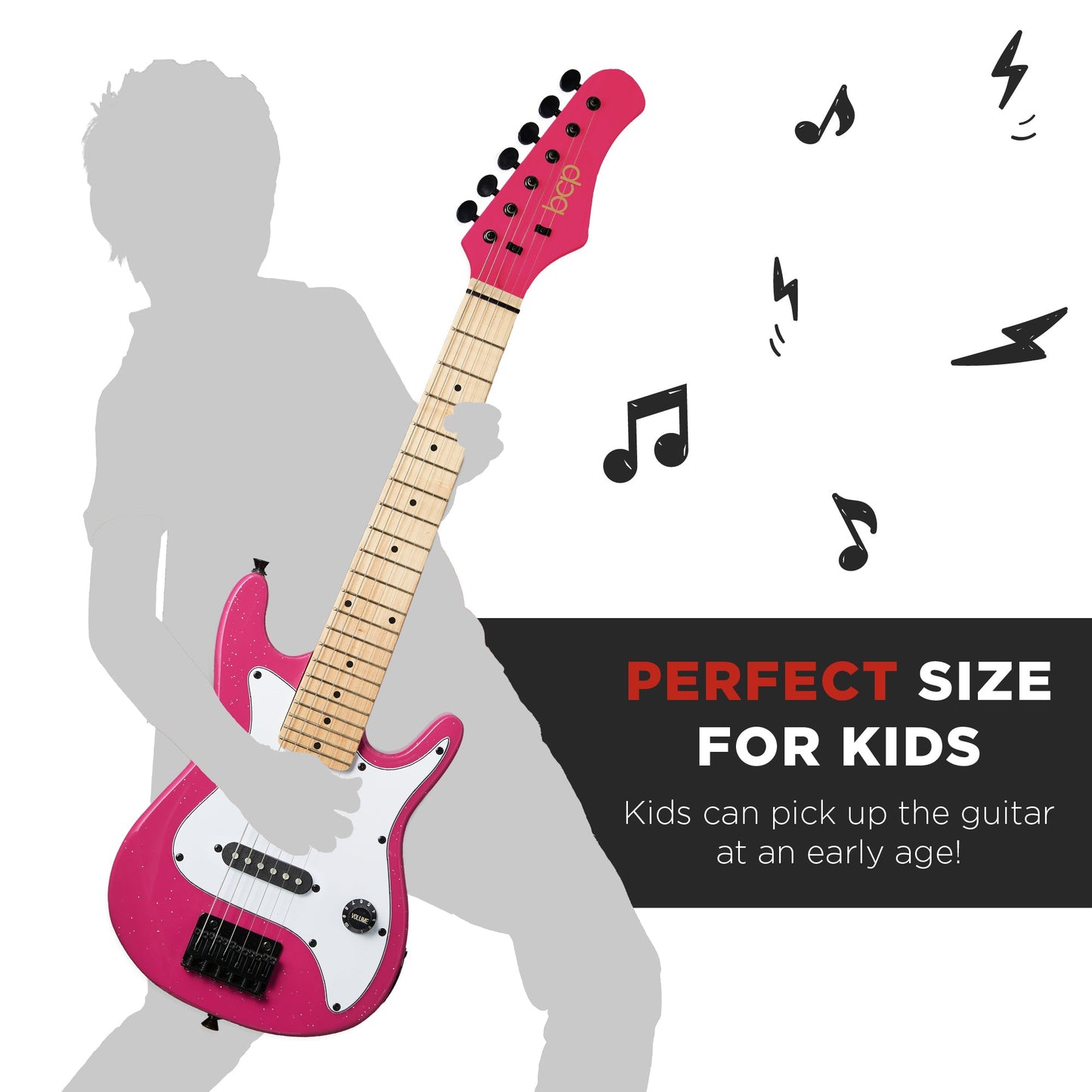 Kids Electric Guitar Beginner Starter Kit w/ 5W Amplifier - 30 in