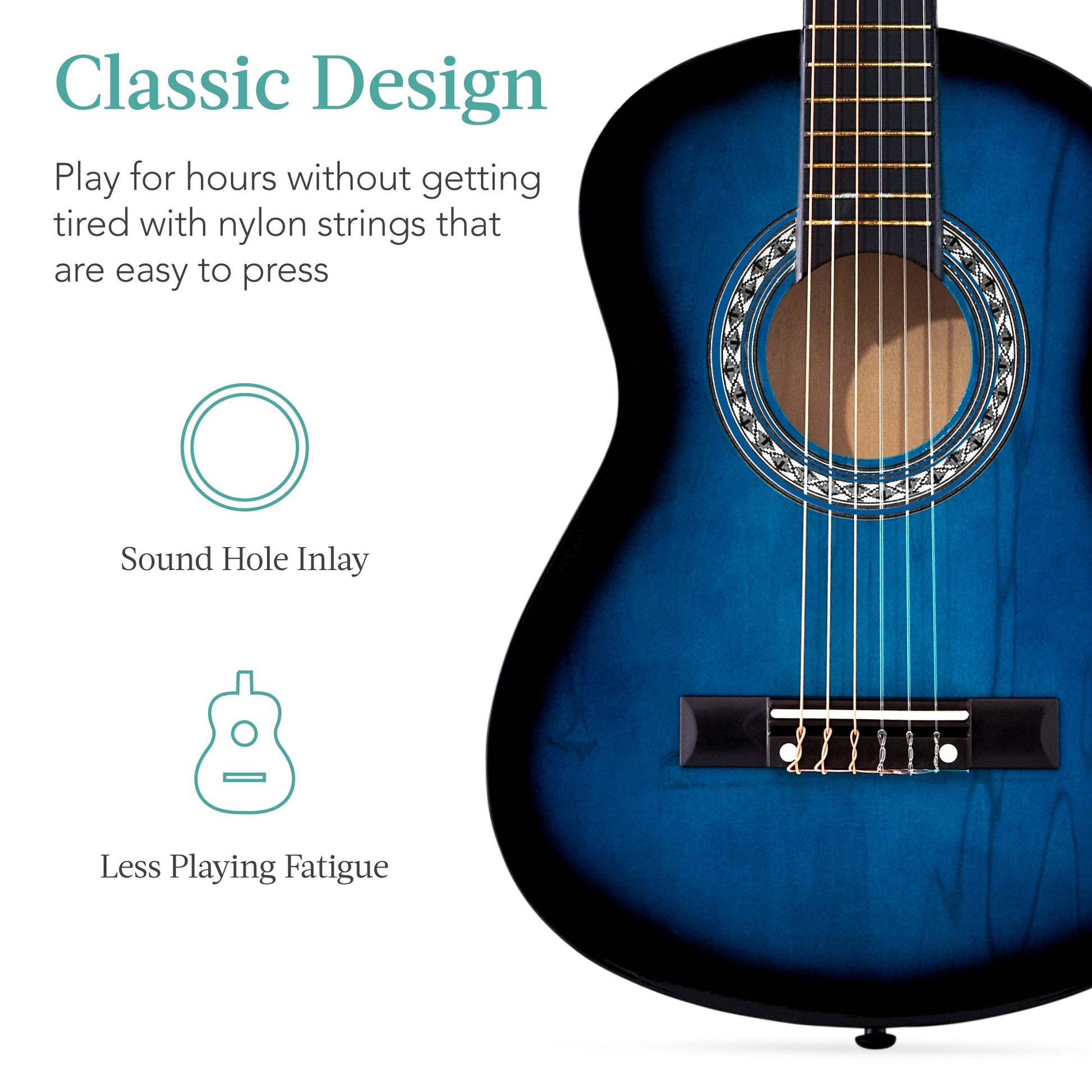 Kids Acoustic Guitar Beginner Starter Kit w/ Carrying Case - 30in