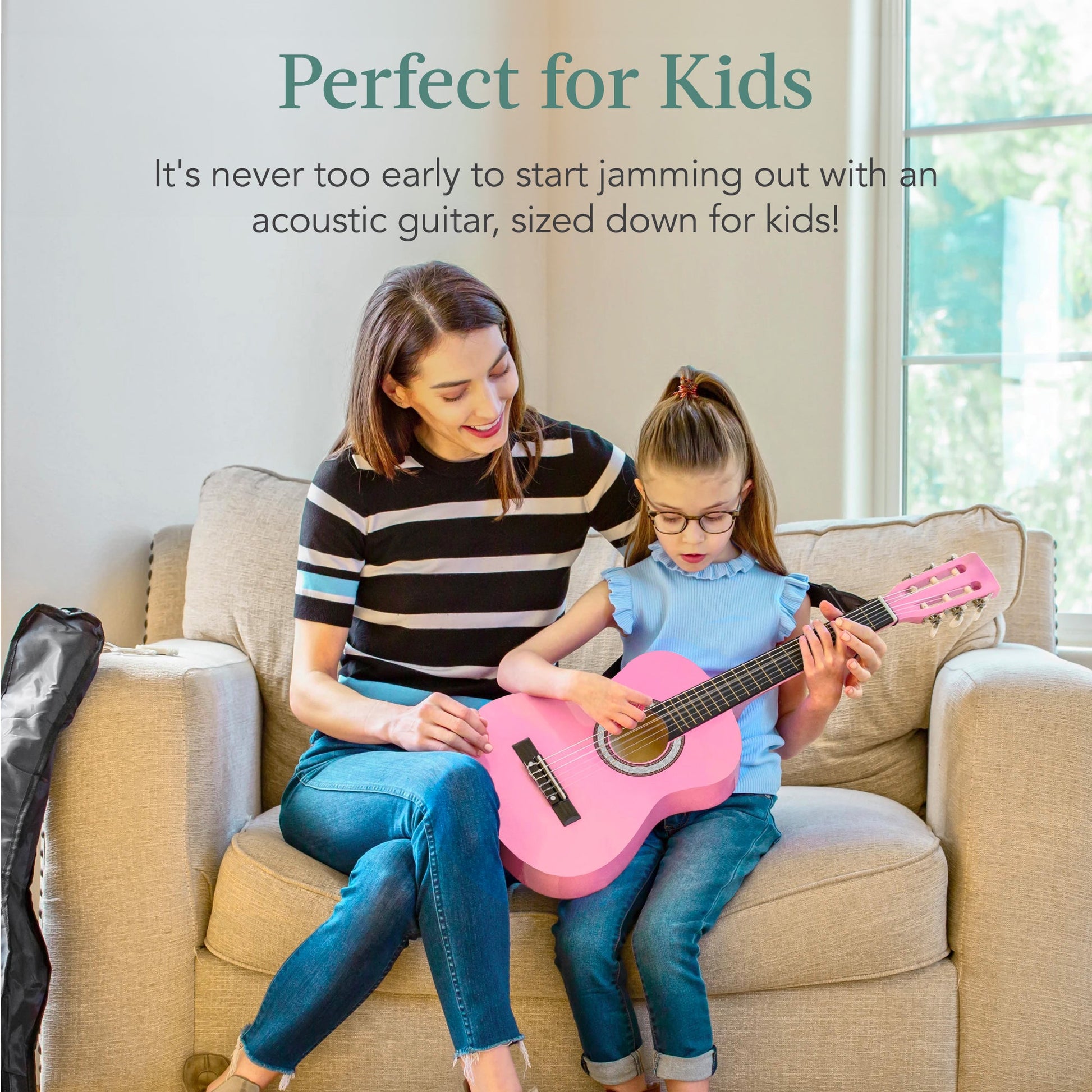 Kids Acoustic Guitar Beginner Starter Kit w/ Carrying Case - 30in