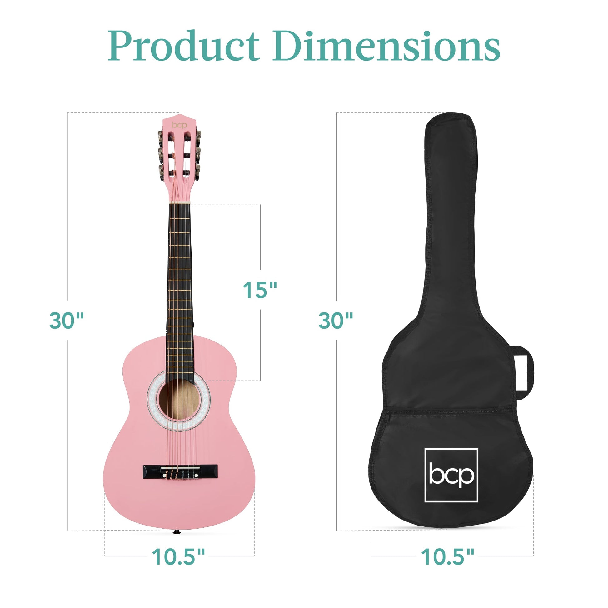 Kids Acoustic Guitar Beginner Starter Kit w/ Carrying Case - 30in