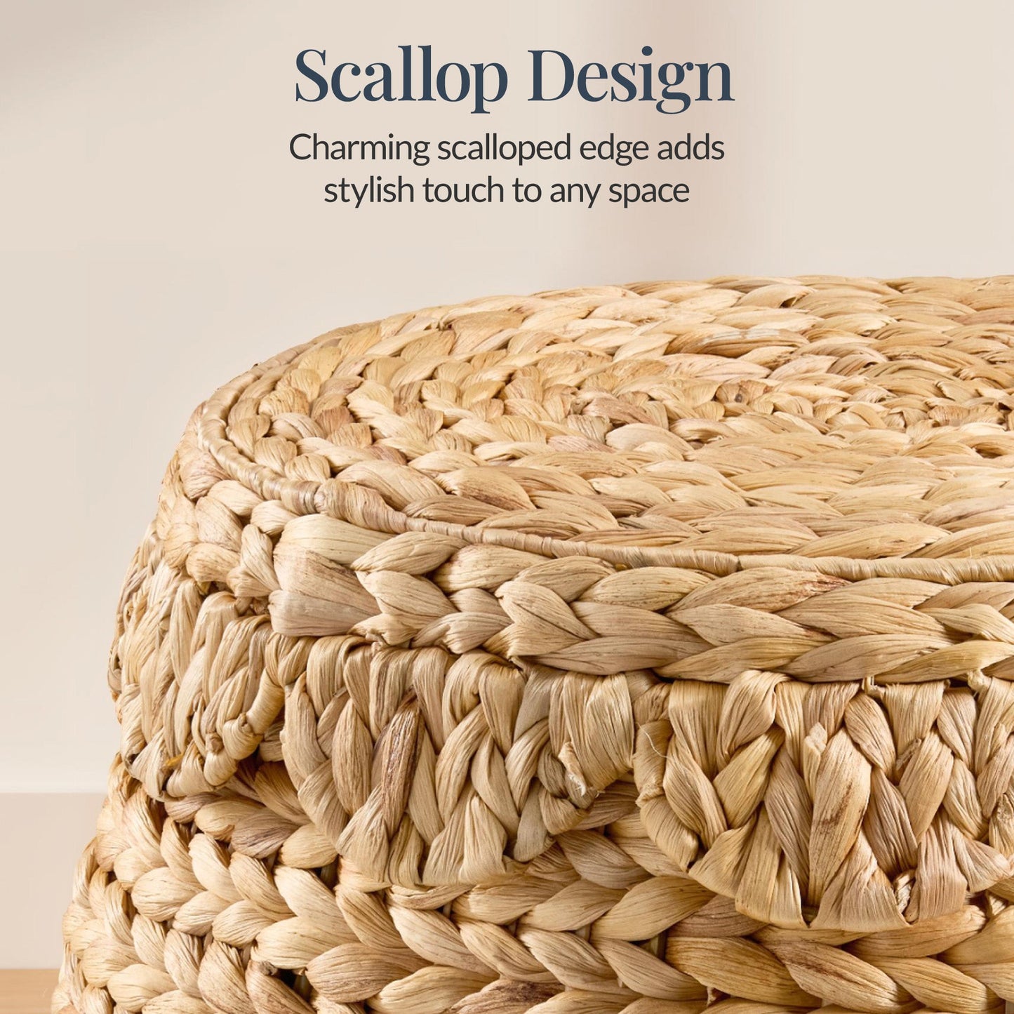 Scalloped Hyacinth Storage Tote Basket