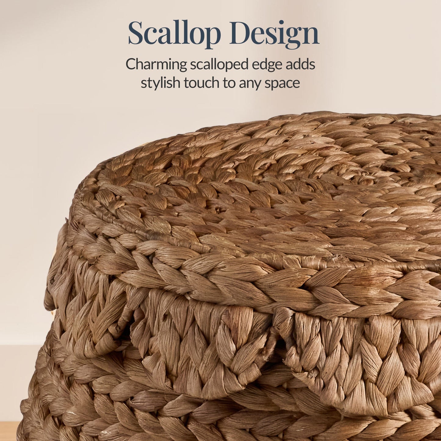 Scalloped Hyacinth Storage Tote Basket
