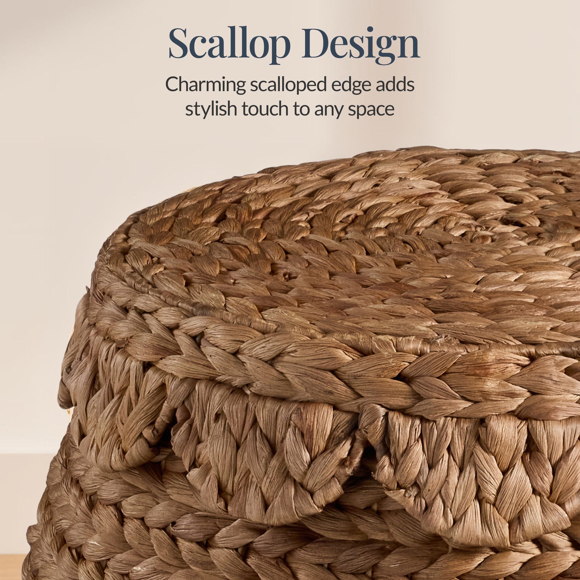 Scalloped Hyacinth Storage Tote Basket
