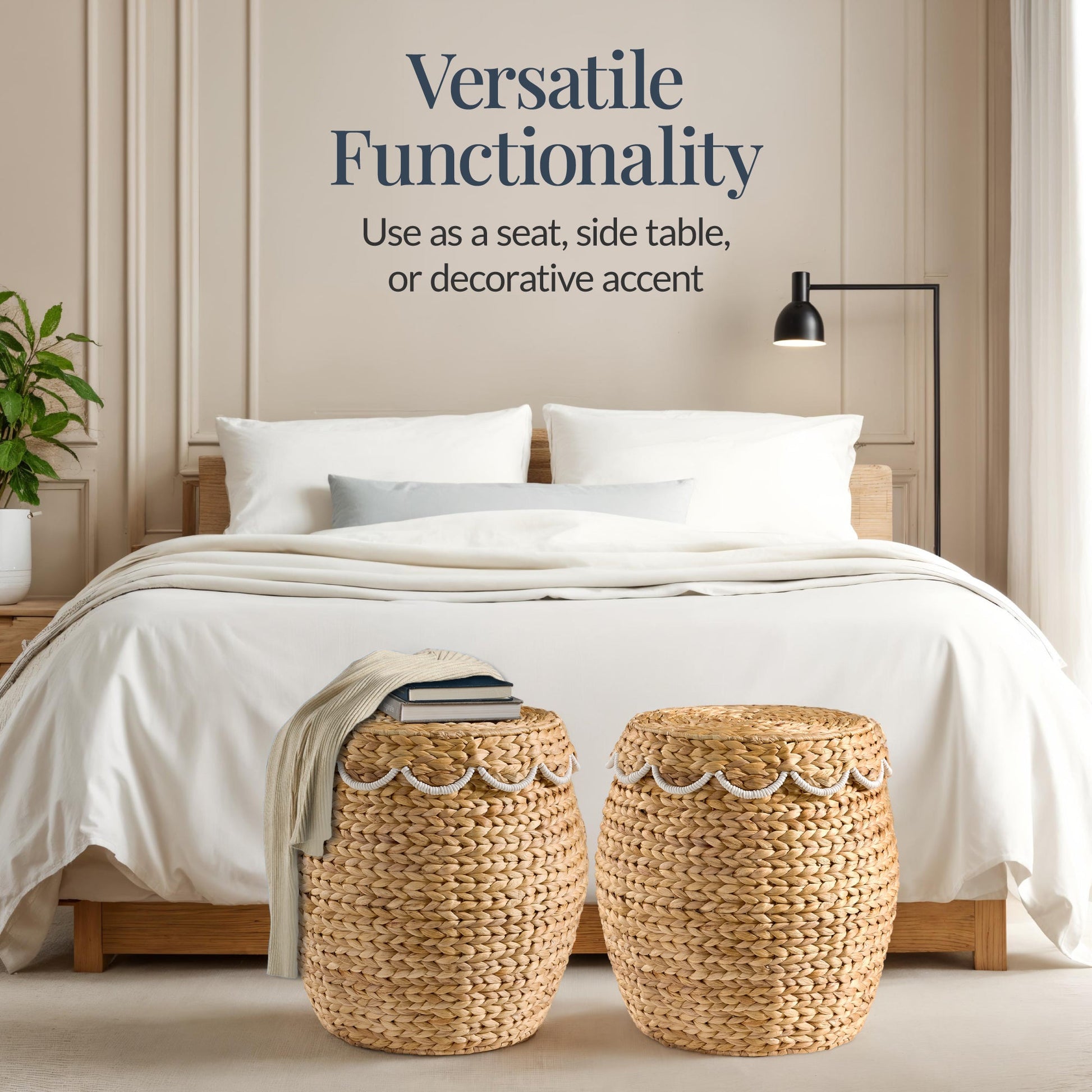 Scalloped Hyacinth Storage Tote Basket