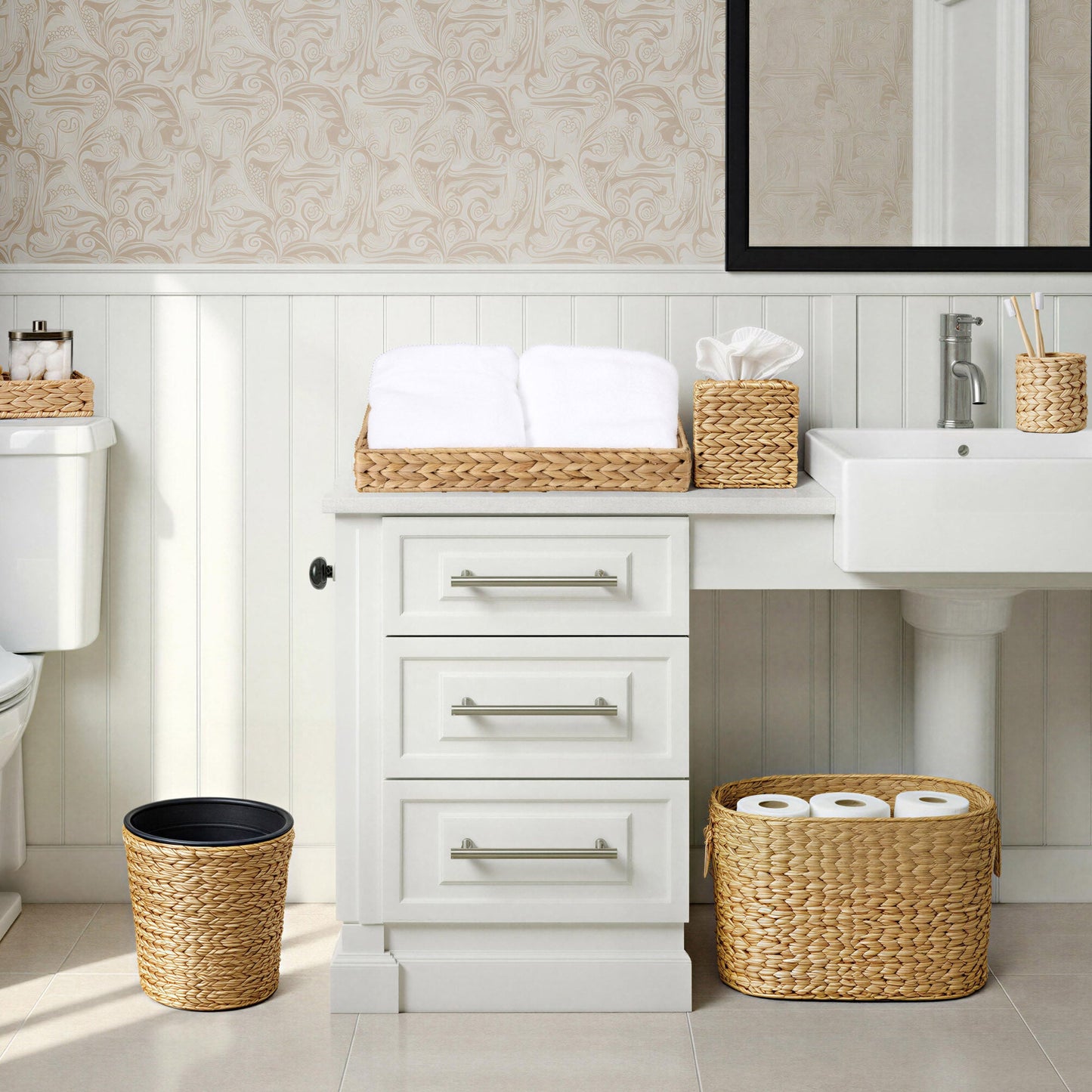 6-Piece Water Hyacinth Bathroom Set