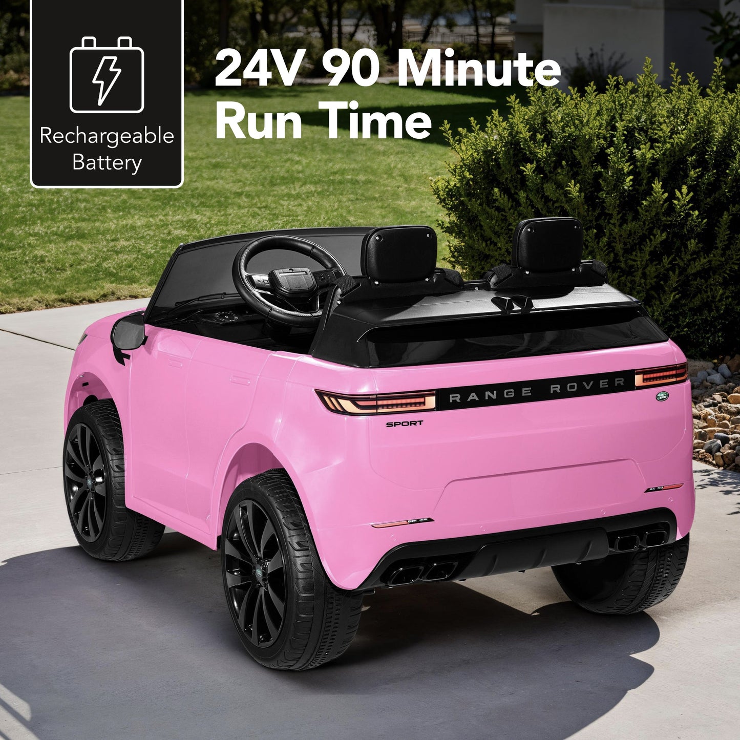 24V 2-Seater Licensed Range Rover Sport Ride-On Car w/ Parent Control