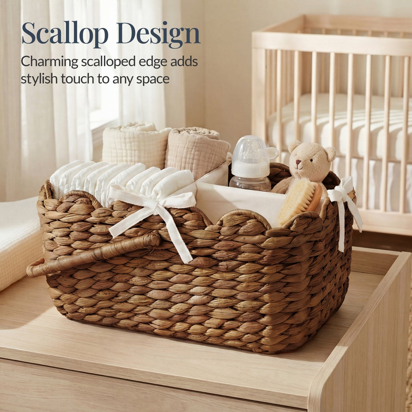 Diaper Caddy Organizer for Baby w/ Removable Divider & Handles