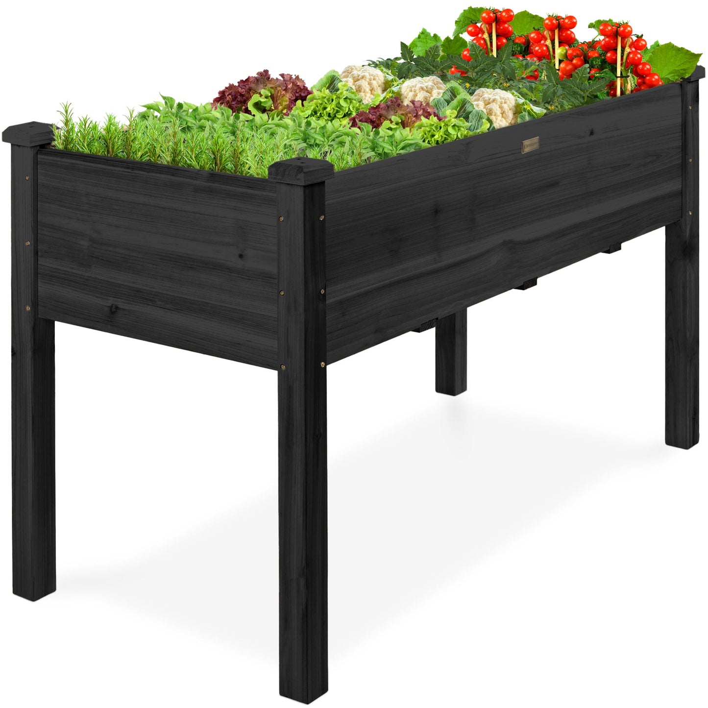 Raised Garden Bed, Elevated Wooden Planter Box w/ Foot Caps - 48x24x30in