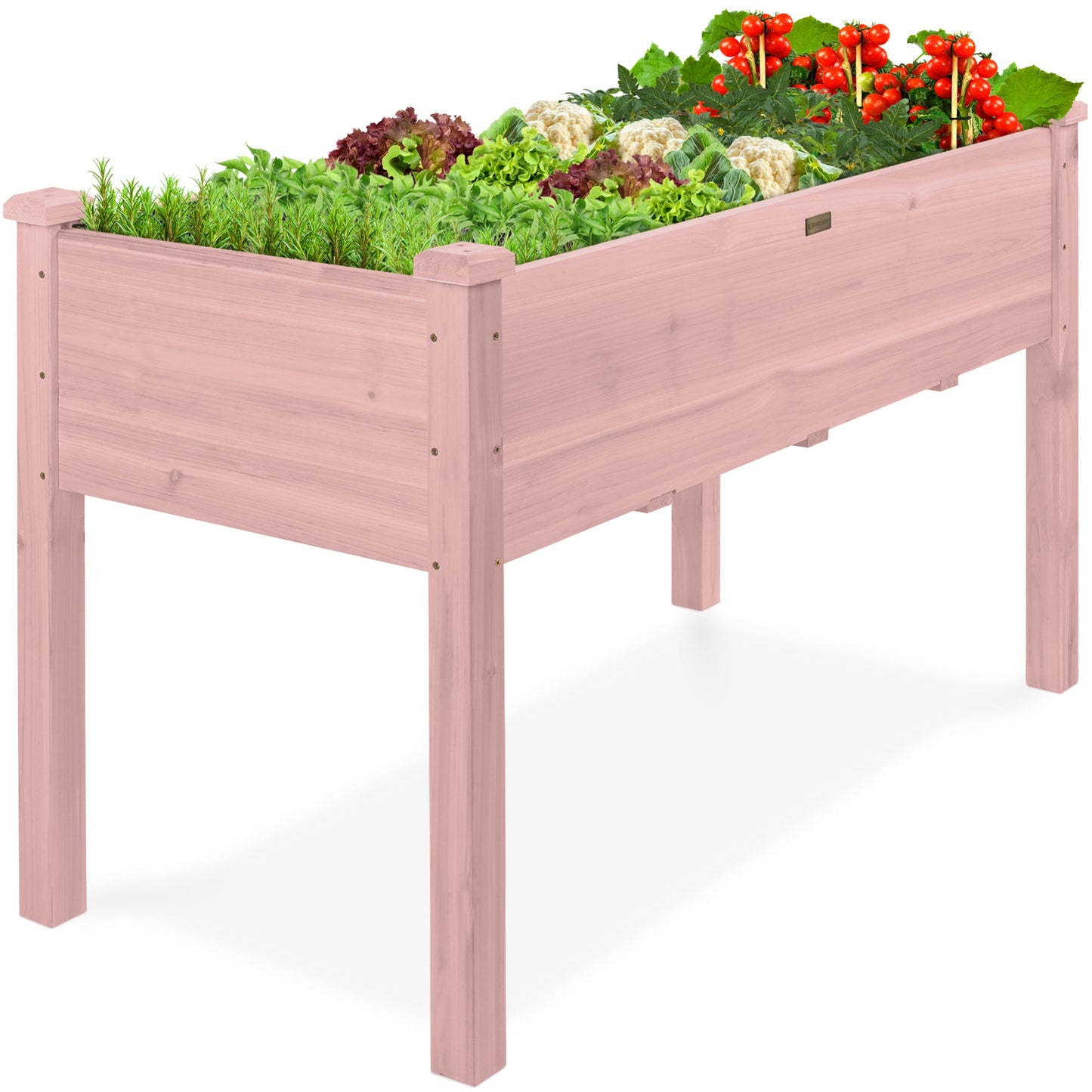 Raised Garden Bed, Elevated Wooden Planter Box w/ Foot Caps - 48x24x30in