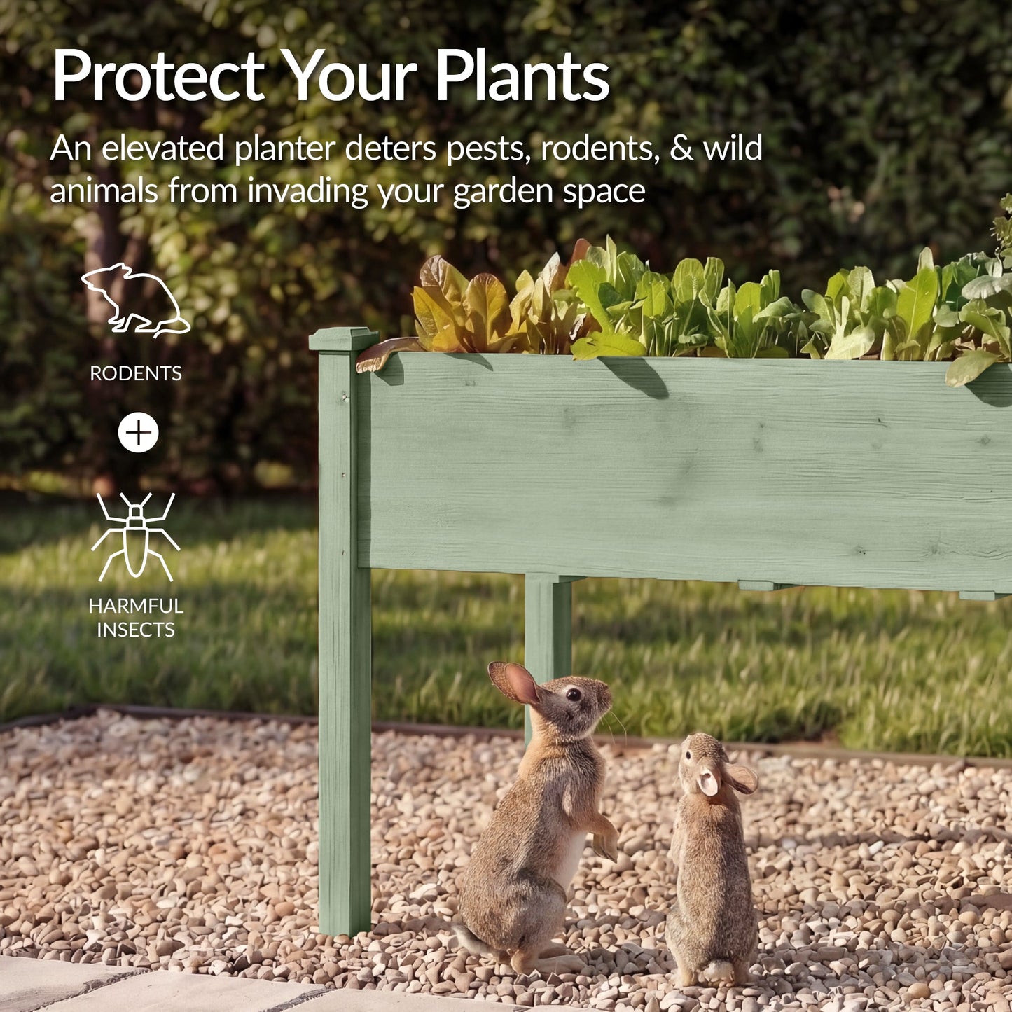 Raised Garden Bed, Elevated Wood Garden Planter Stand - 72x24x30in
