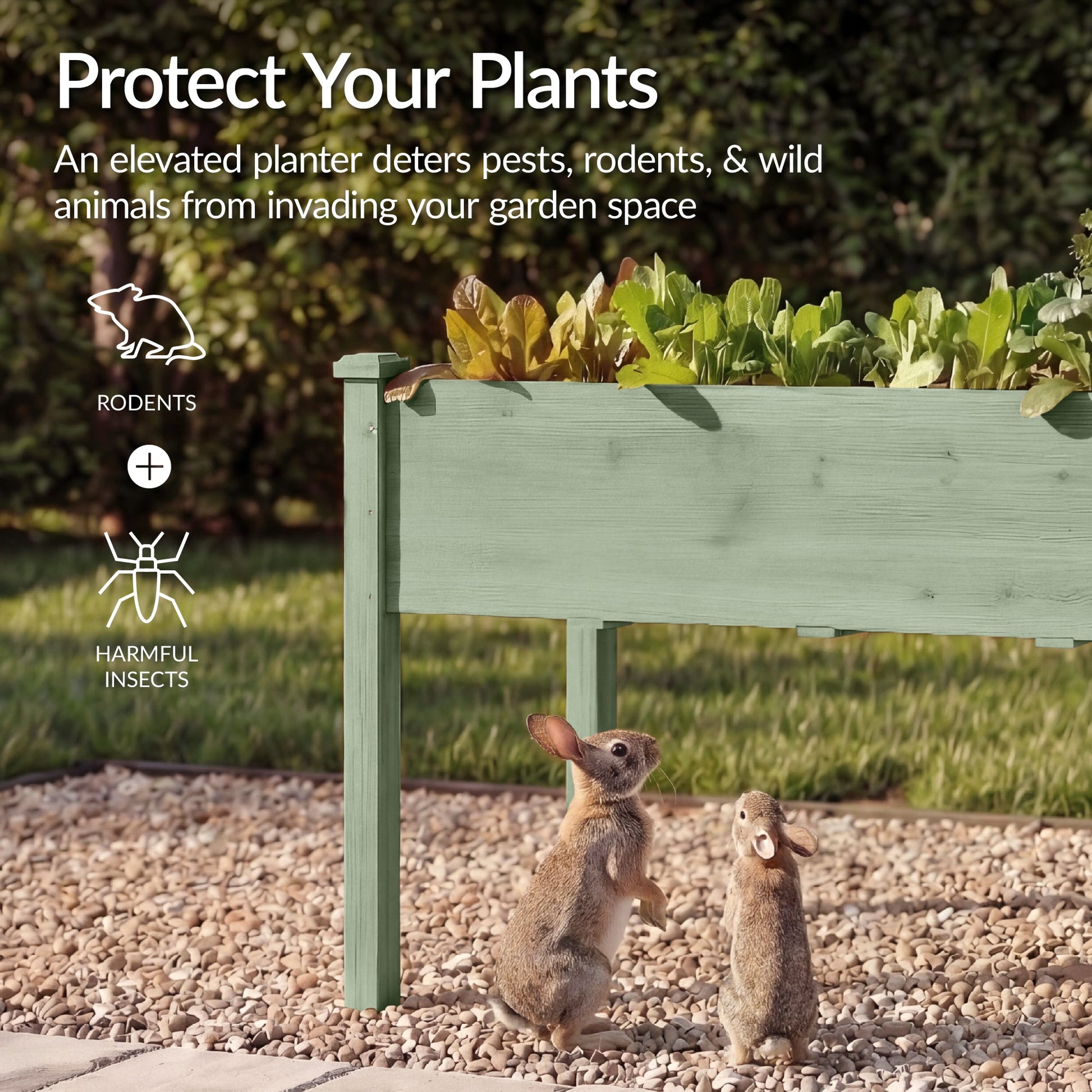 Raised Garden Bed, Elevated Wood Garden Planter Stand - 72x24x30in