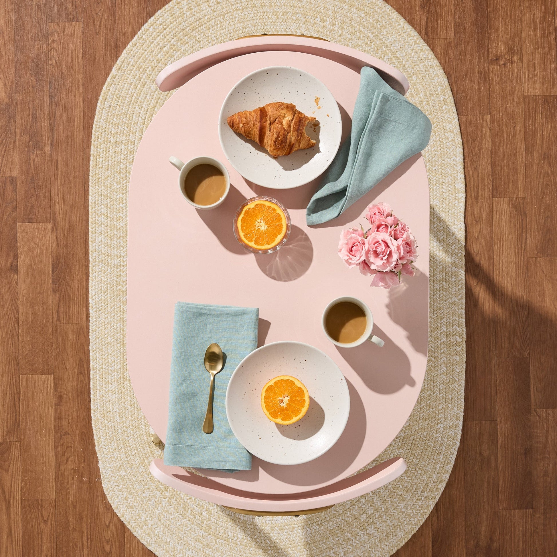 3-Piece Oval Dining Table Set, Small Kitchen Set w/ 2 Chairs