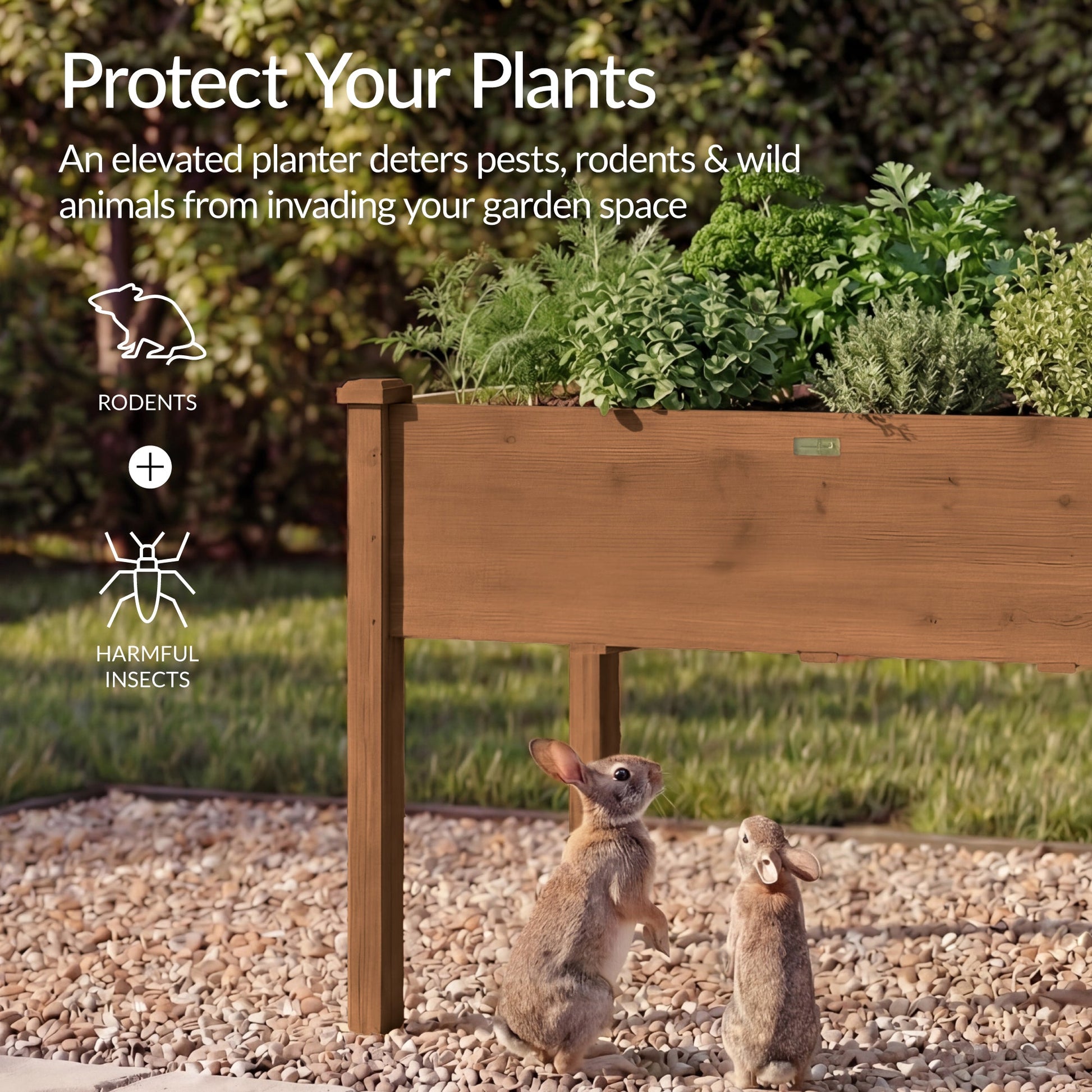 Raised Garden Bed Planter Box with 10 Grid Sections
