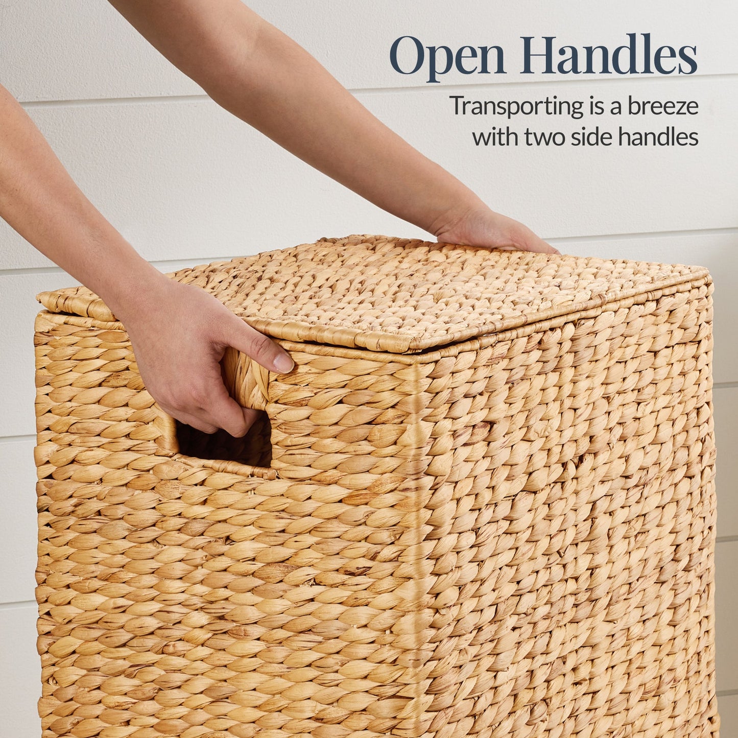Large Laundry Hamper w/ Lid, Removable Liner & Built-in Handles