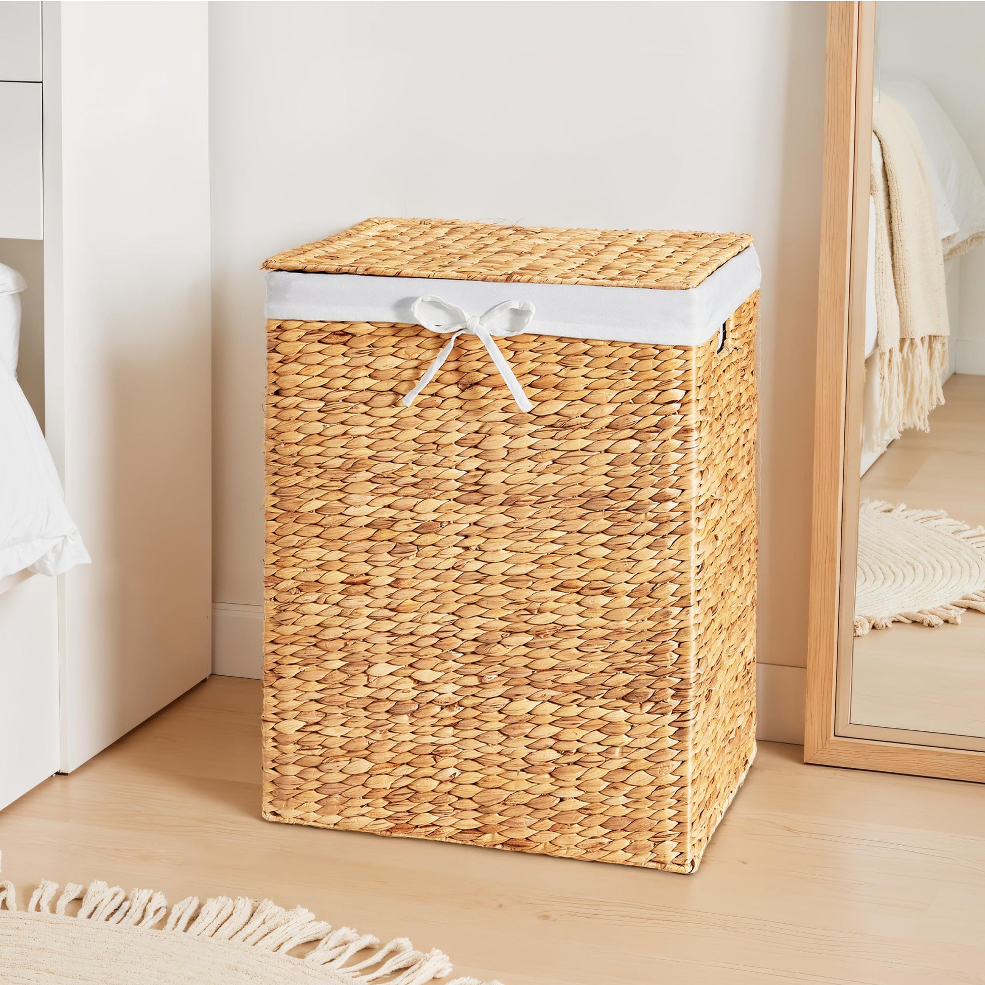 Large Laundry Hamper w/ Lid, Removable Liner & Built-in Handles
