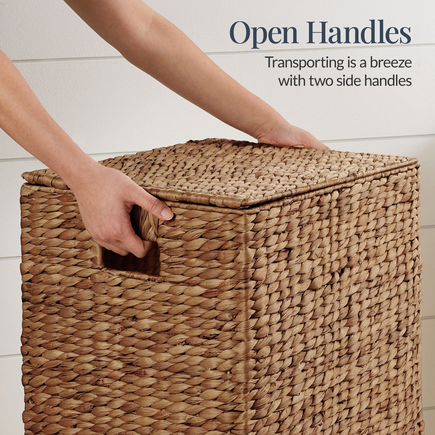 Large Laundry Hamper w/ Lid, Removable Liner & Built-in Handles