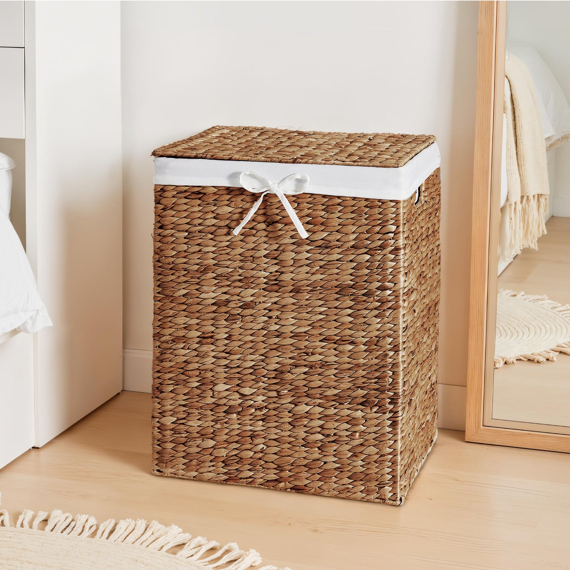 Large Laundry Hamper w/ Lid, Removable Liner & Built-in Handles