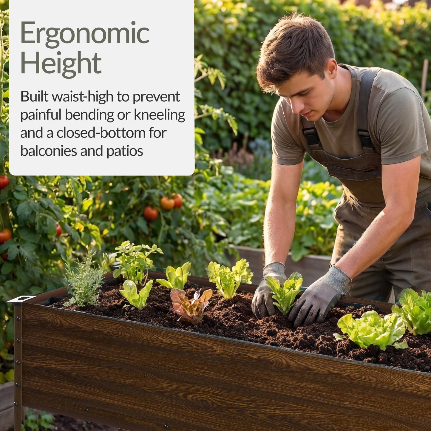 Elevated Galvanized Metal Garden Bed w/ Corner Protectors - 48x24x30in