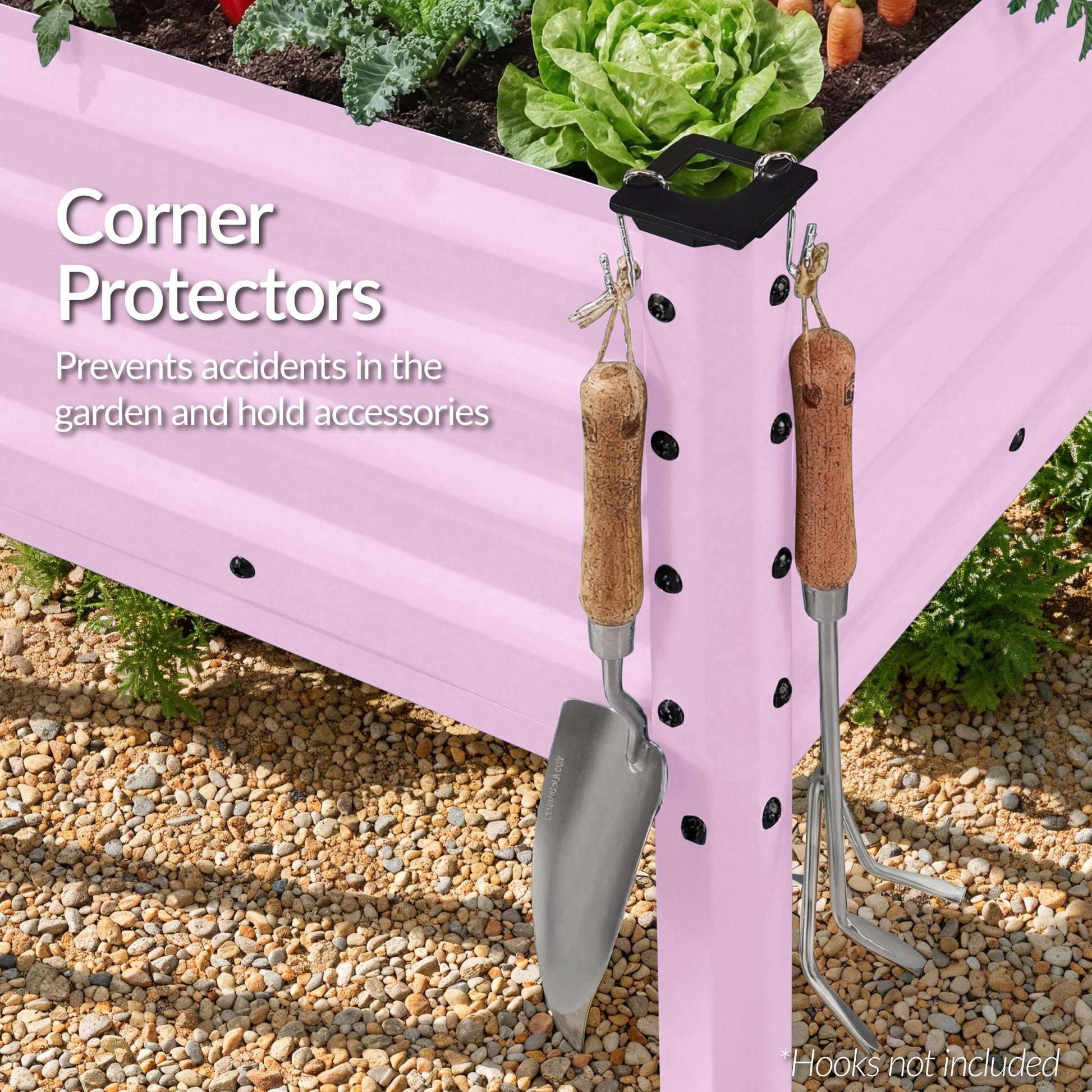 Elevated Galvanized Metal Garden Bed w/ Corner Protectors - 48x24x30in