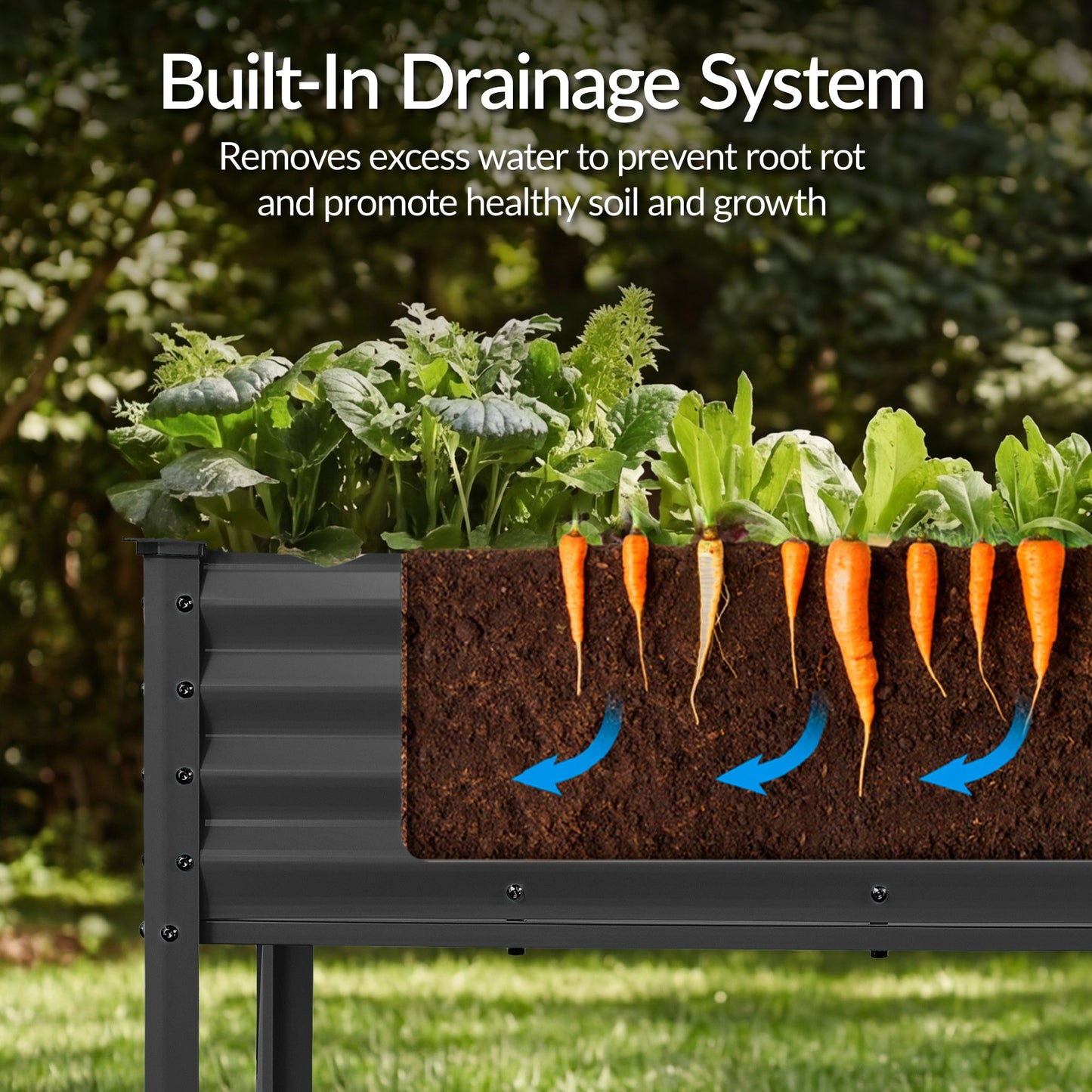 Elevated Galvanized Metal Garden Bed w/ Corner Protectors - 72x24x30in