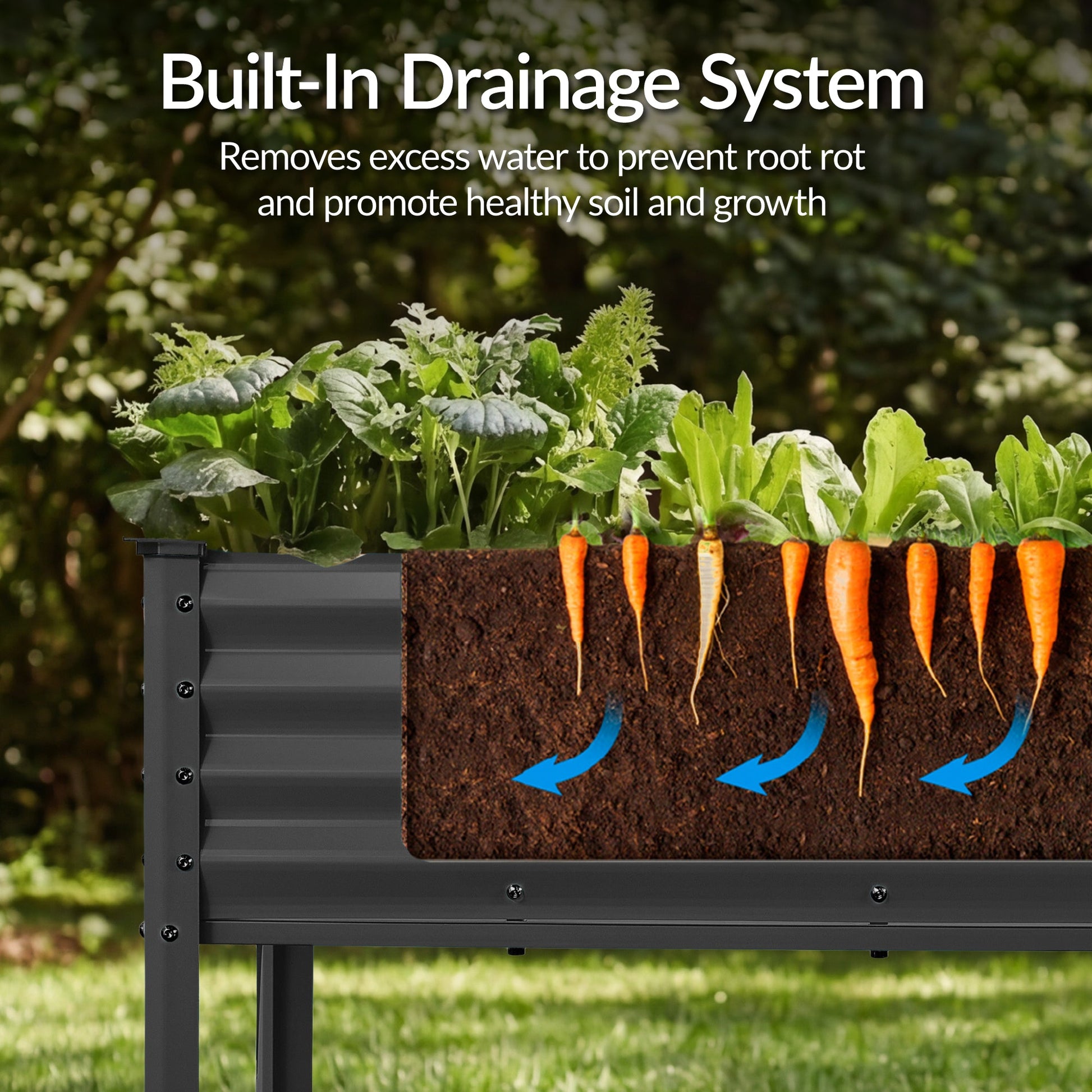 Elevated Galvanized Metal Garden Bed w/ Corner Protectors - 72x24x30in