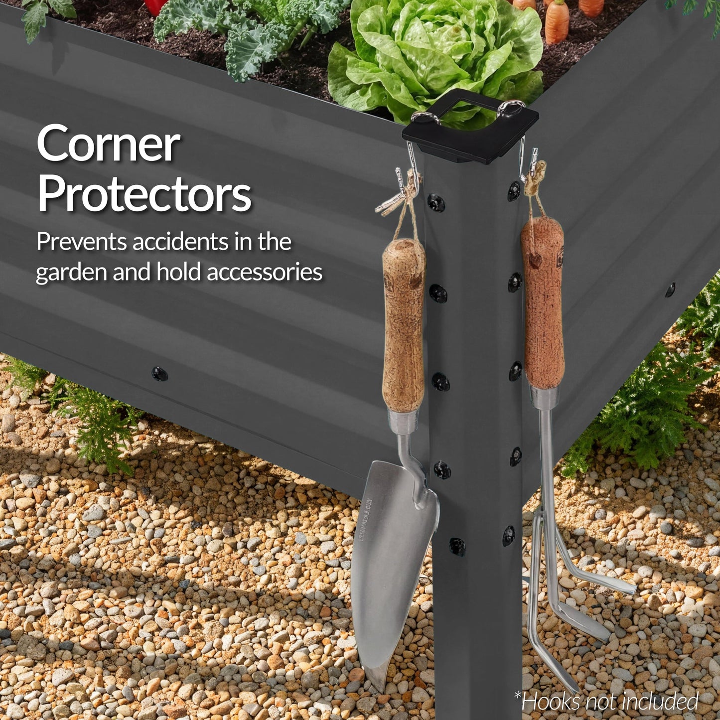 Elevated Galvanized Metal Garden Bed w/ Corner Protectors - 72x24x30in
