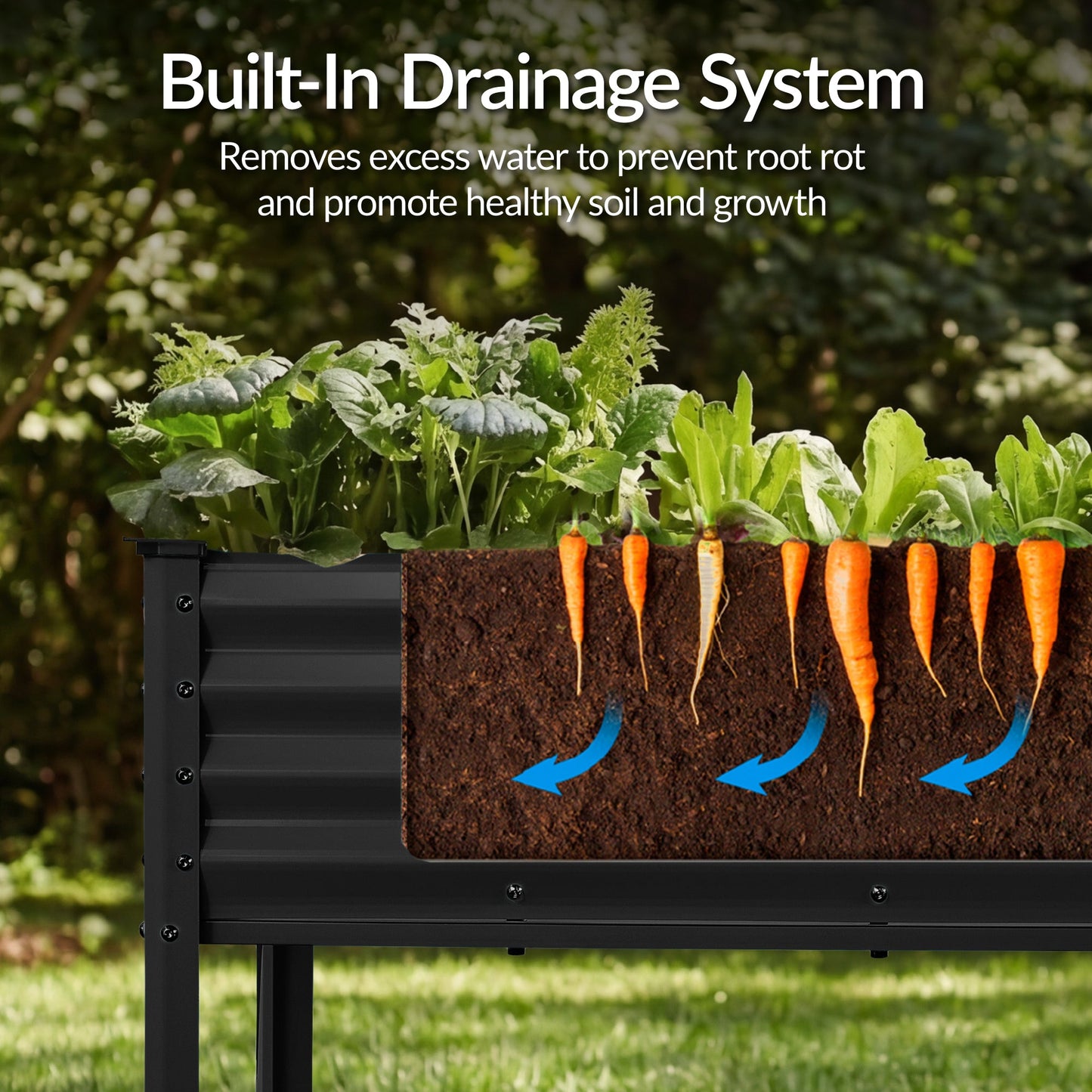 Elevated Galvanized Metal Garden Bed w/ Corner Protectors - 72x24x30in