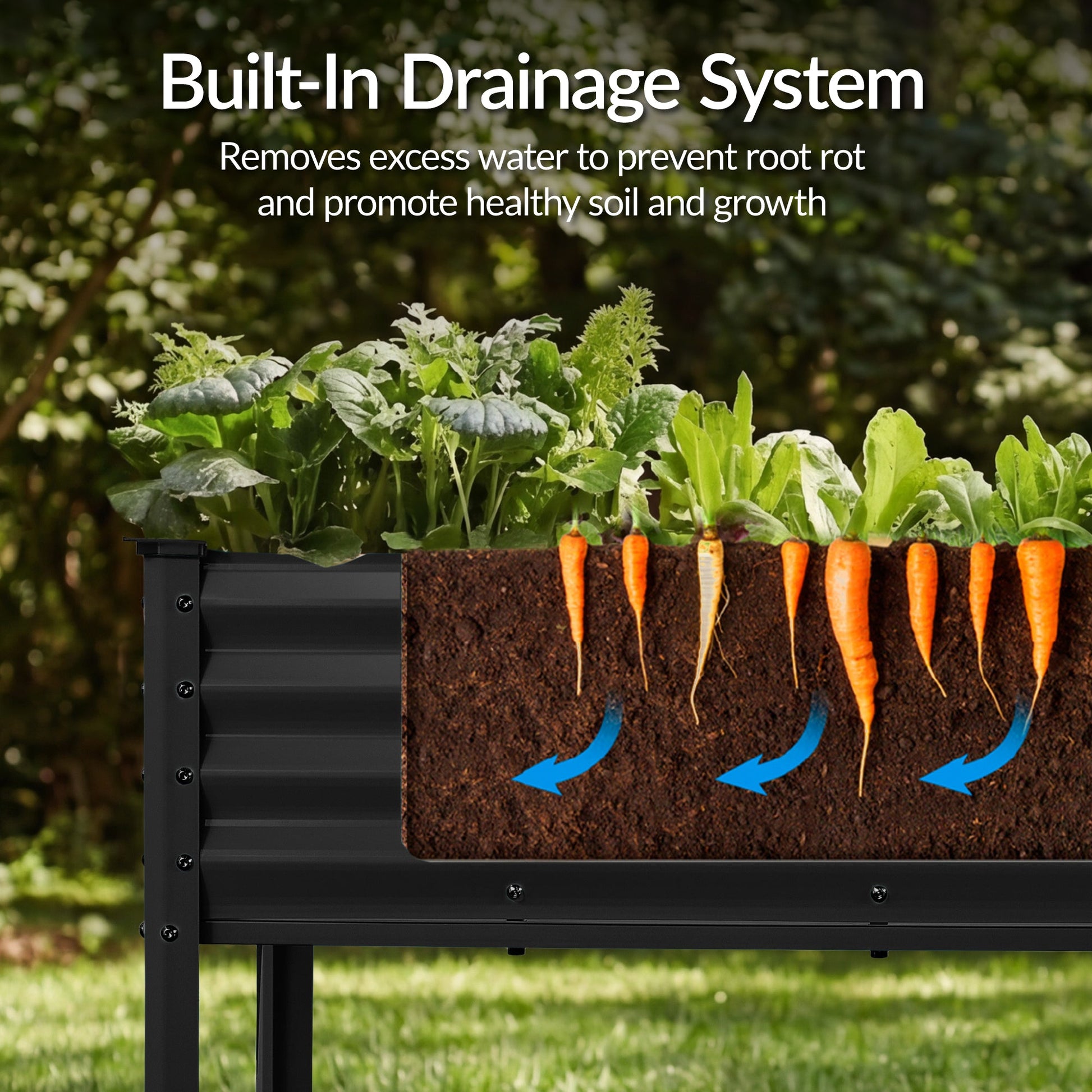 Elevated Galvanized Metal Garden Bed w/ Corner Protectors - 72x24x30in
