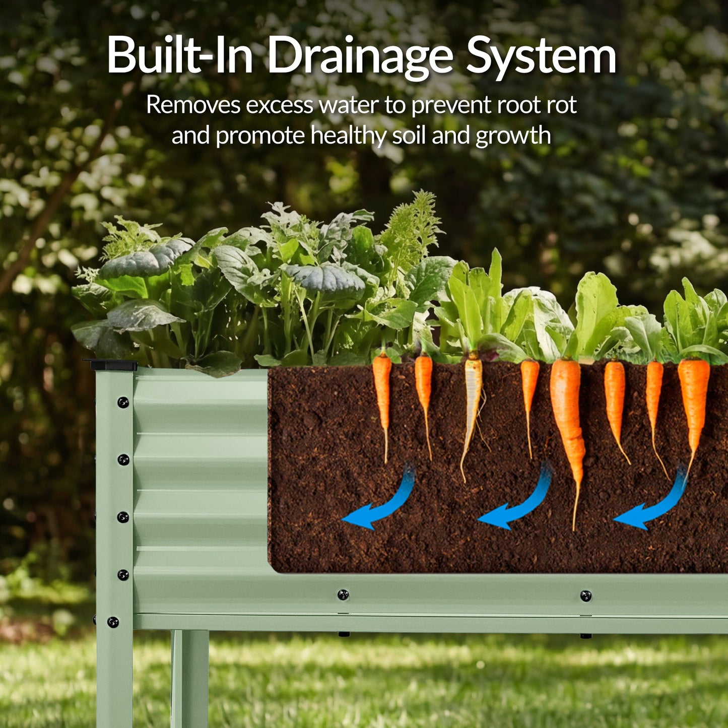 Elevated Galvanized Metal Garden Bed w/ Corner Protectors - 72x24x30in