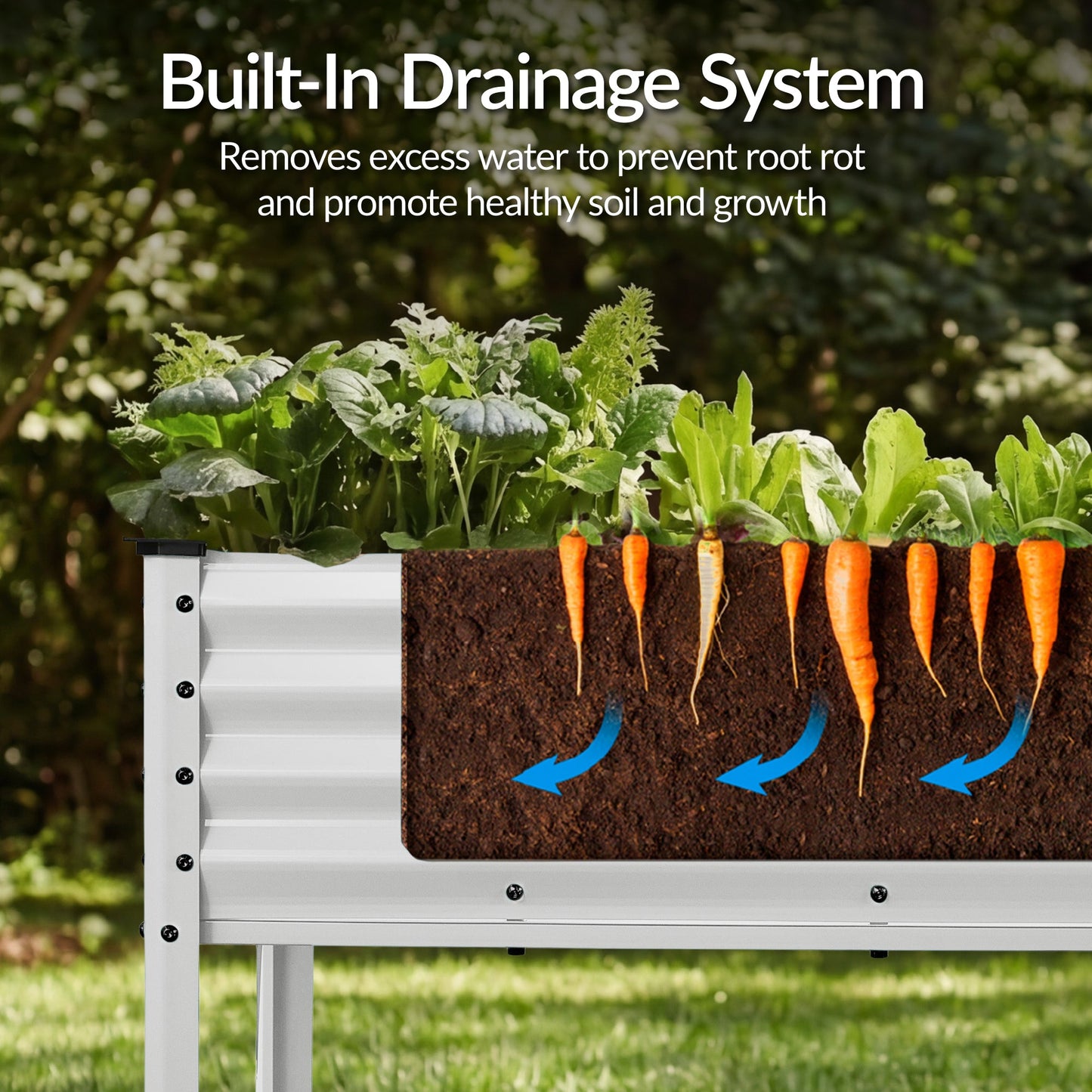 Elevated Galvanized Metal Garden Bed w/ Corner Protectors - 72x24x30in