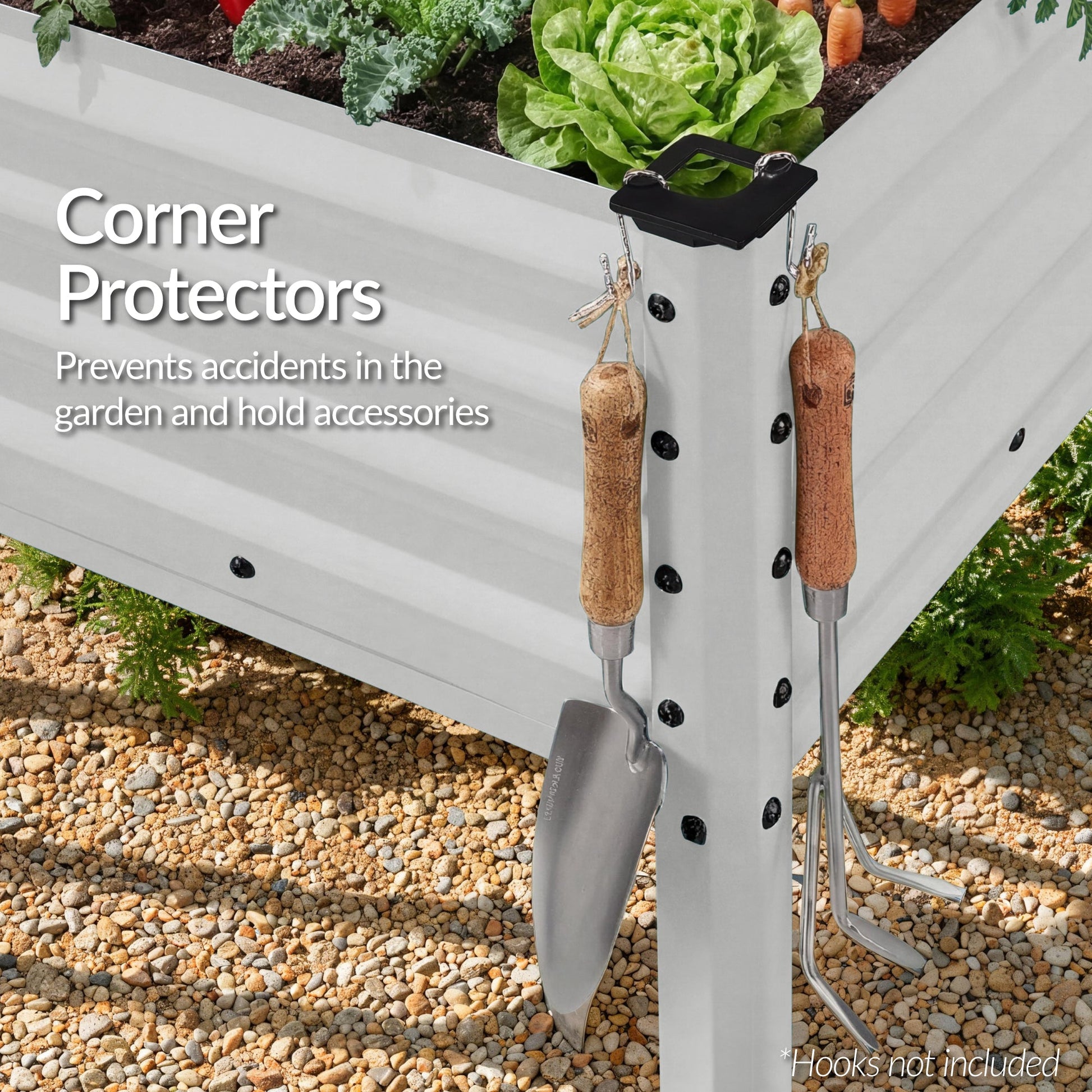 Elevated Galvanized Metal Garden Bed w/ Corner Protectors - 72x24x30in