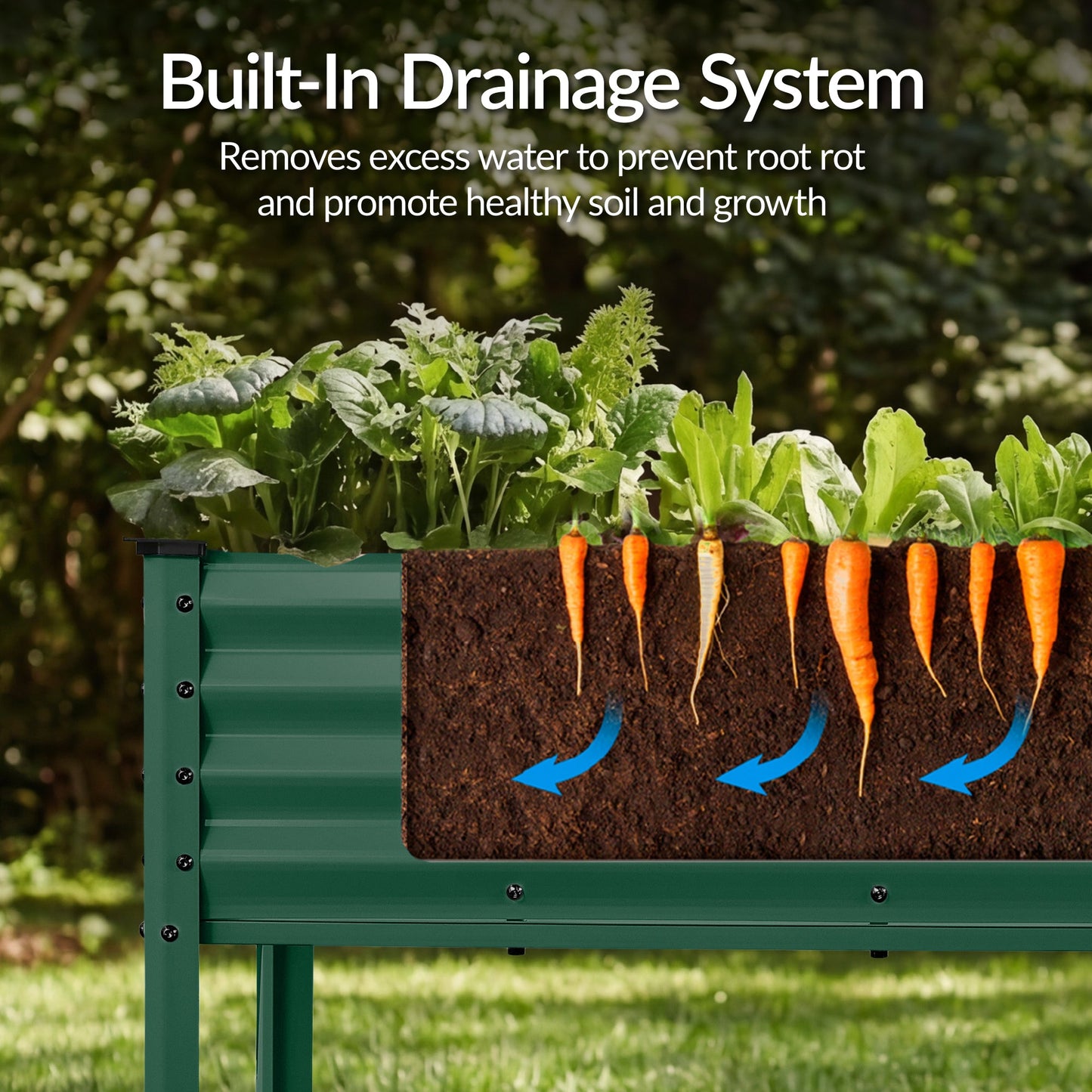 Elevated Galvanized Metal Garden Bed w/ Corner Protectors - 72x24x30in