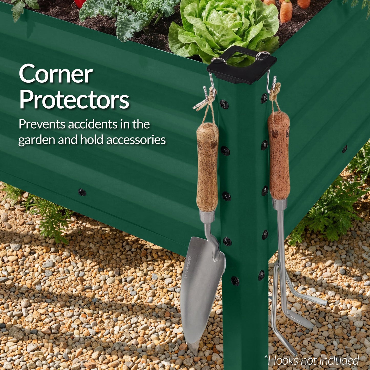 Elevated Galvanized Metal Garden Bed w/ Corner Protectors - 72x24x30in