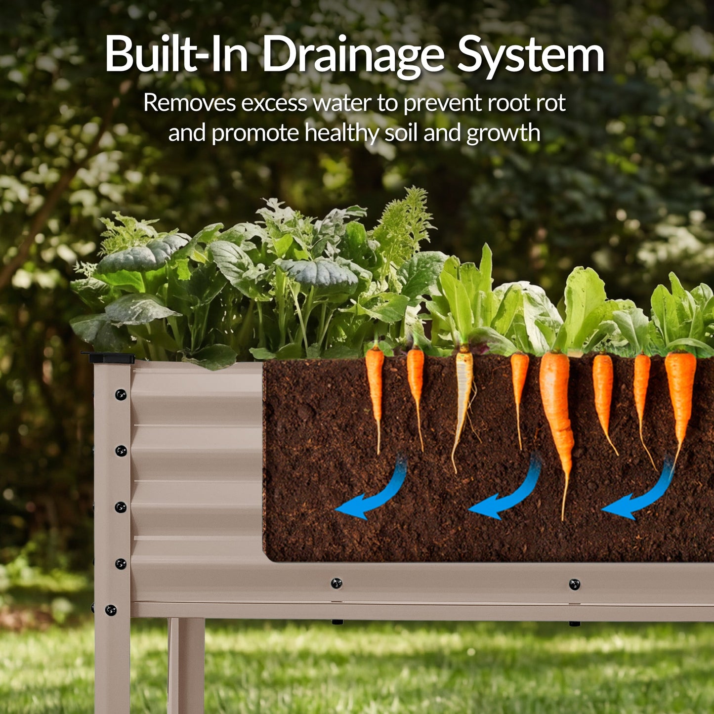 Elevated Galvanized Metal Garden Bed w/ Corner Protectors - 72x24x30in