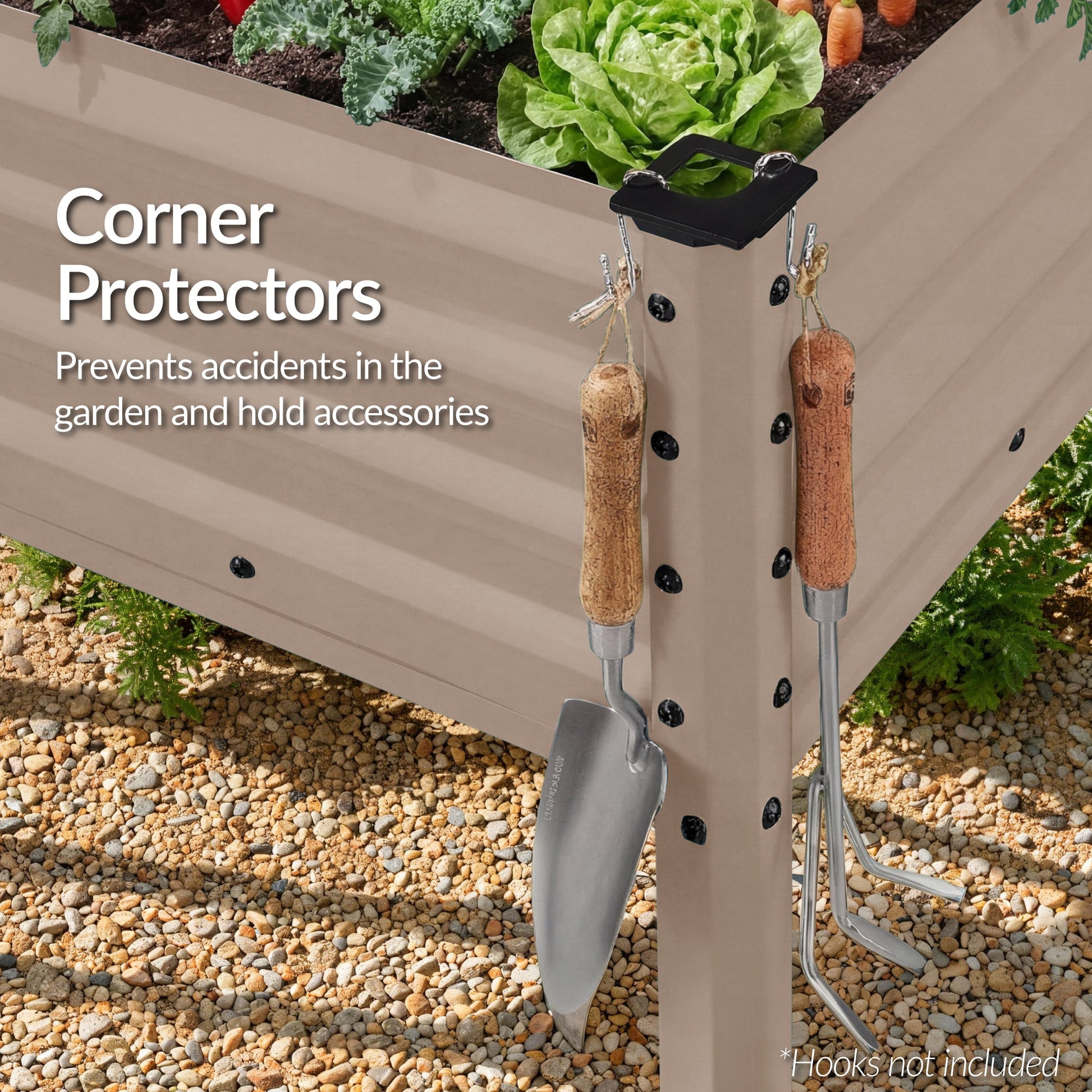 Elevated Galvanized Metal Garden Bed w/ Corner Protectors - 72x24x30in