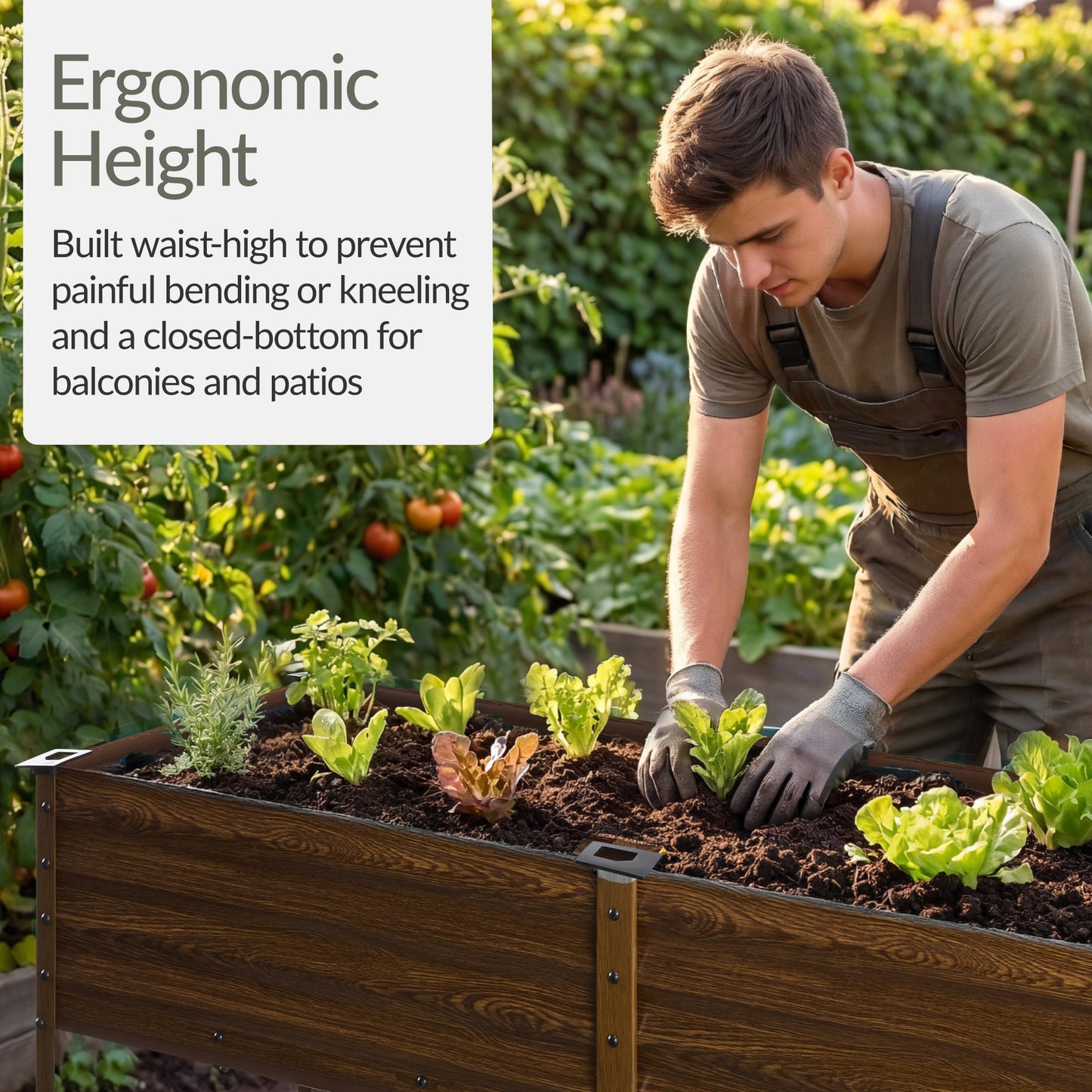 Elevated Galvanized Metal Garden Bed w/ Corner Protectors - 72x24x30in