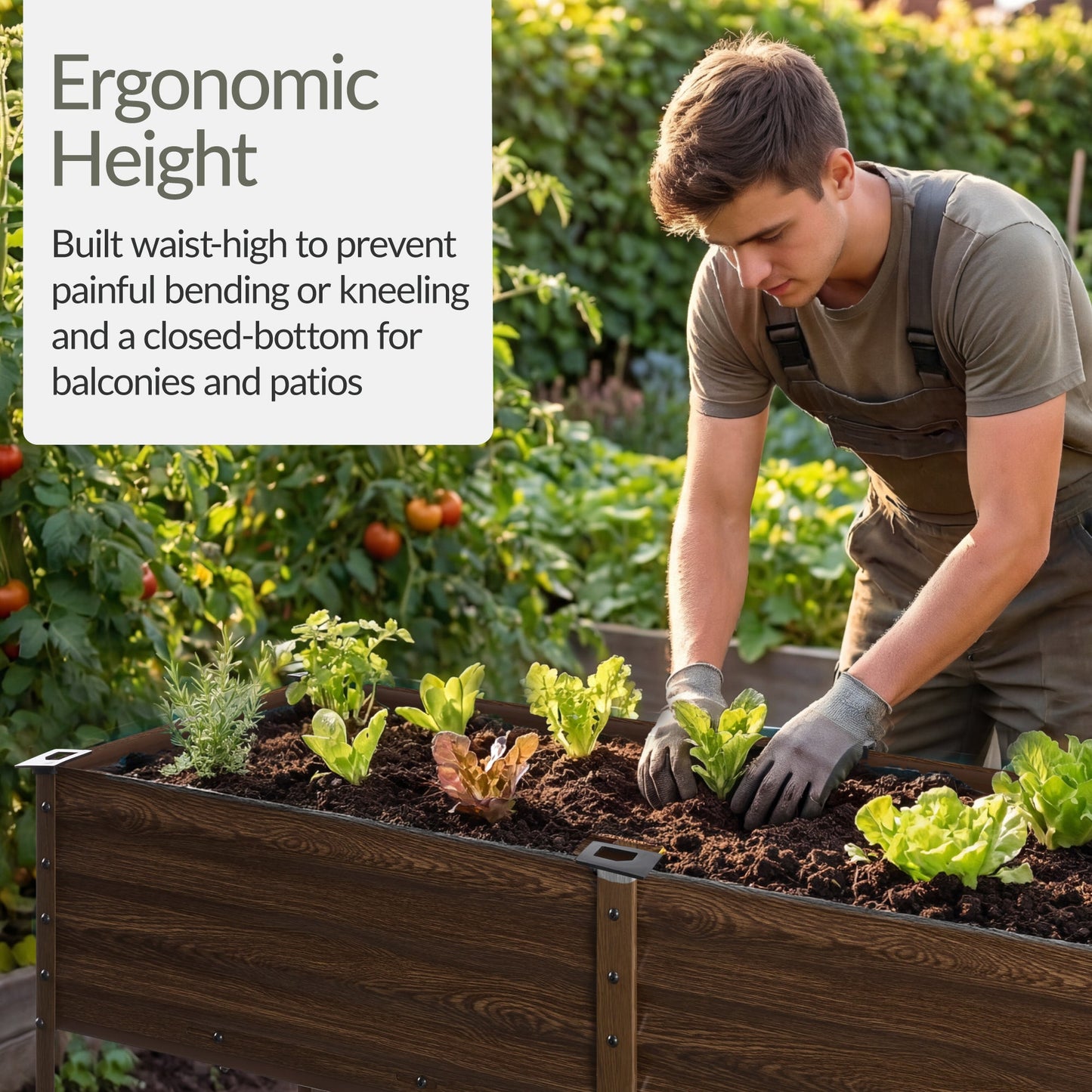 Elevated Galvanized Metal Garden Bed w/ Corner Protectors - 72x24x30in