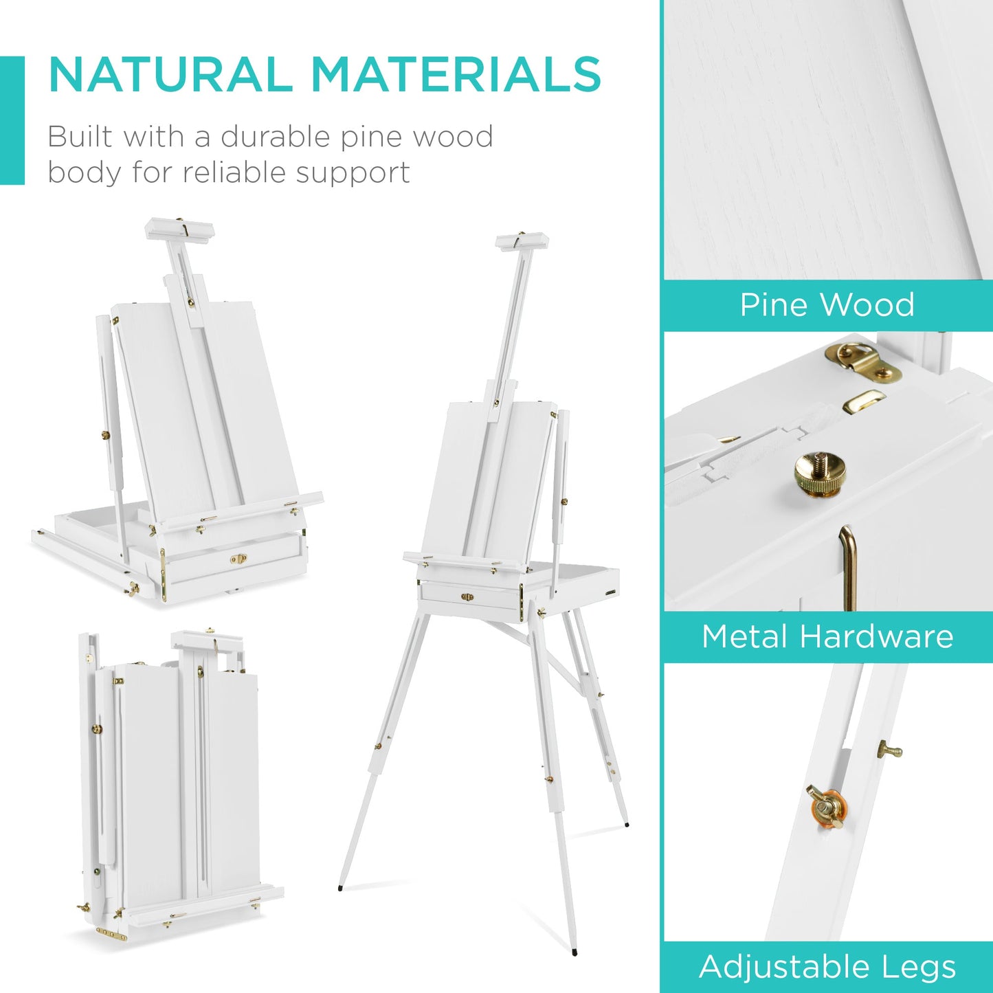 Art Easel for Painting, Portable Adjustable Tripod with 32-Piece Art Set