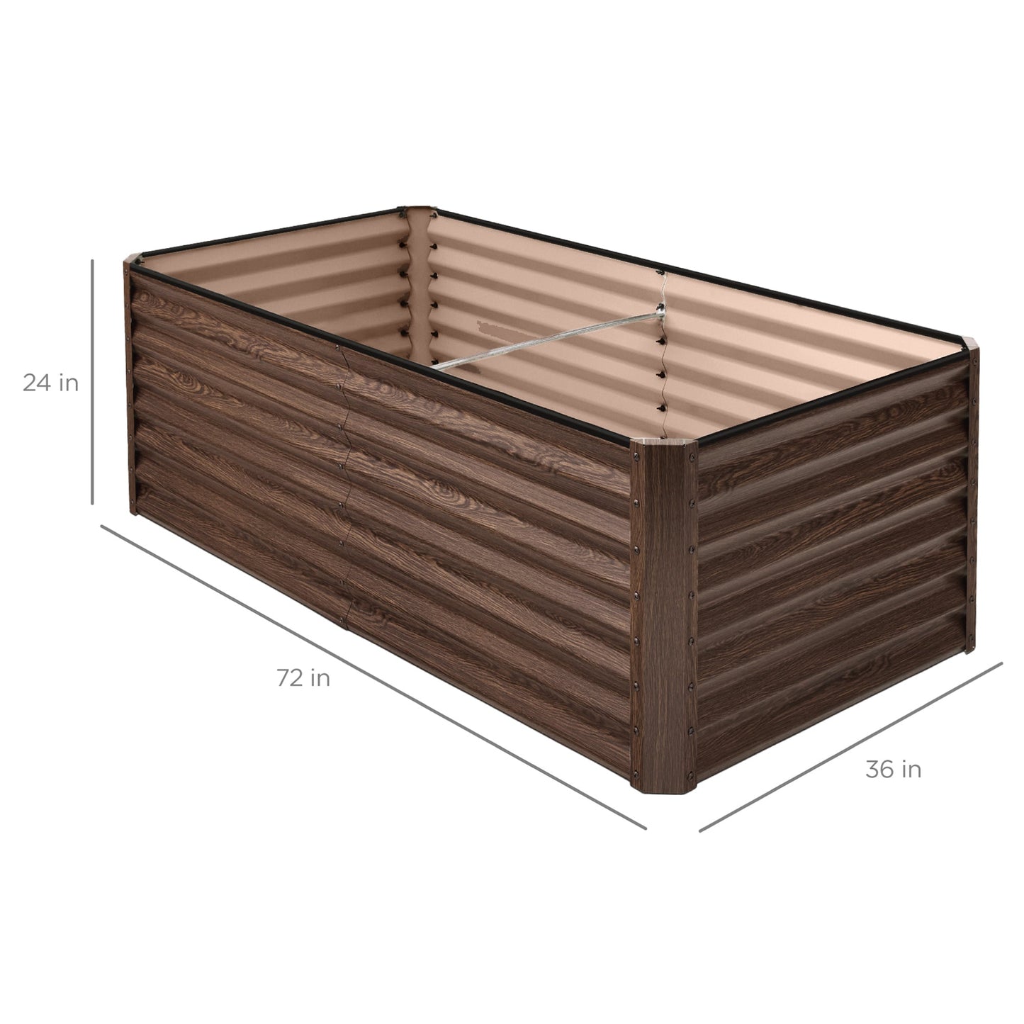 Outdoor Metal Raised Garden Bed for Vegetables, Flowers, Herbs - 6x3x2ft
