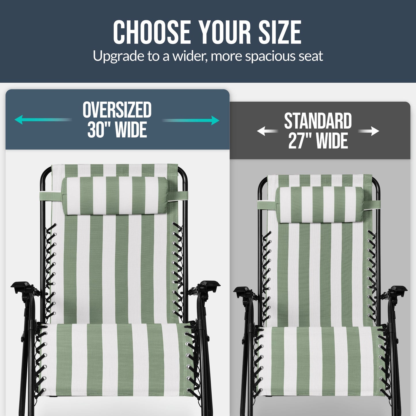 Set of 2 Extra Wide Adjustable Zero Gravity Patio Chair Recliners
