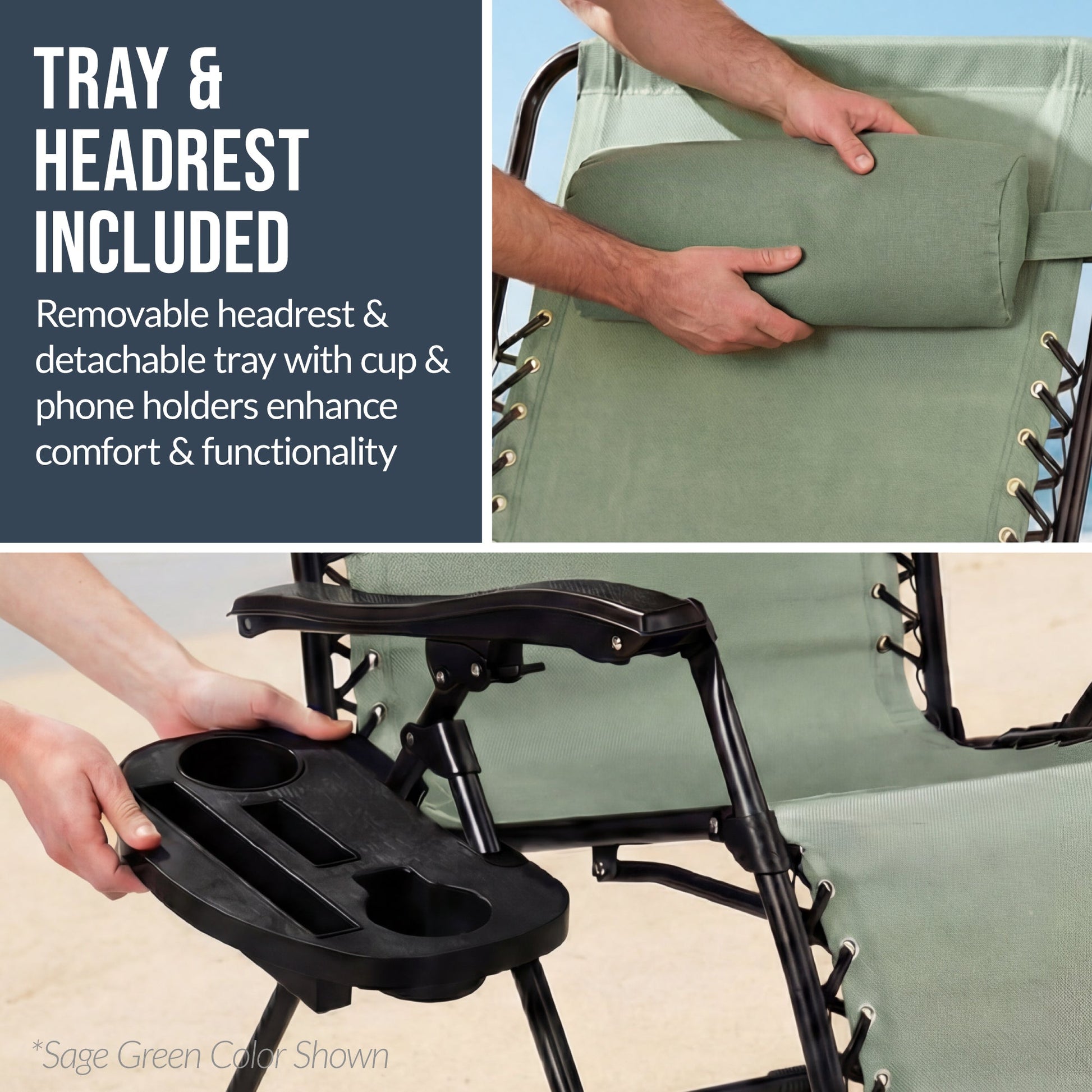 Set of 2 Extra Wide Adjustable Zero Gravity Patio Chair Recliners