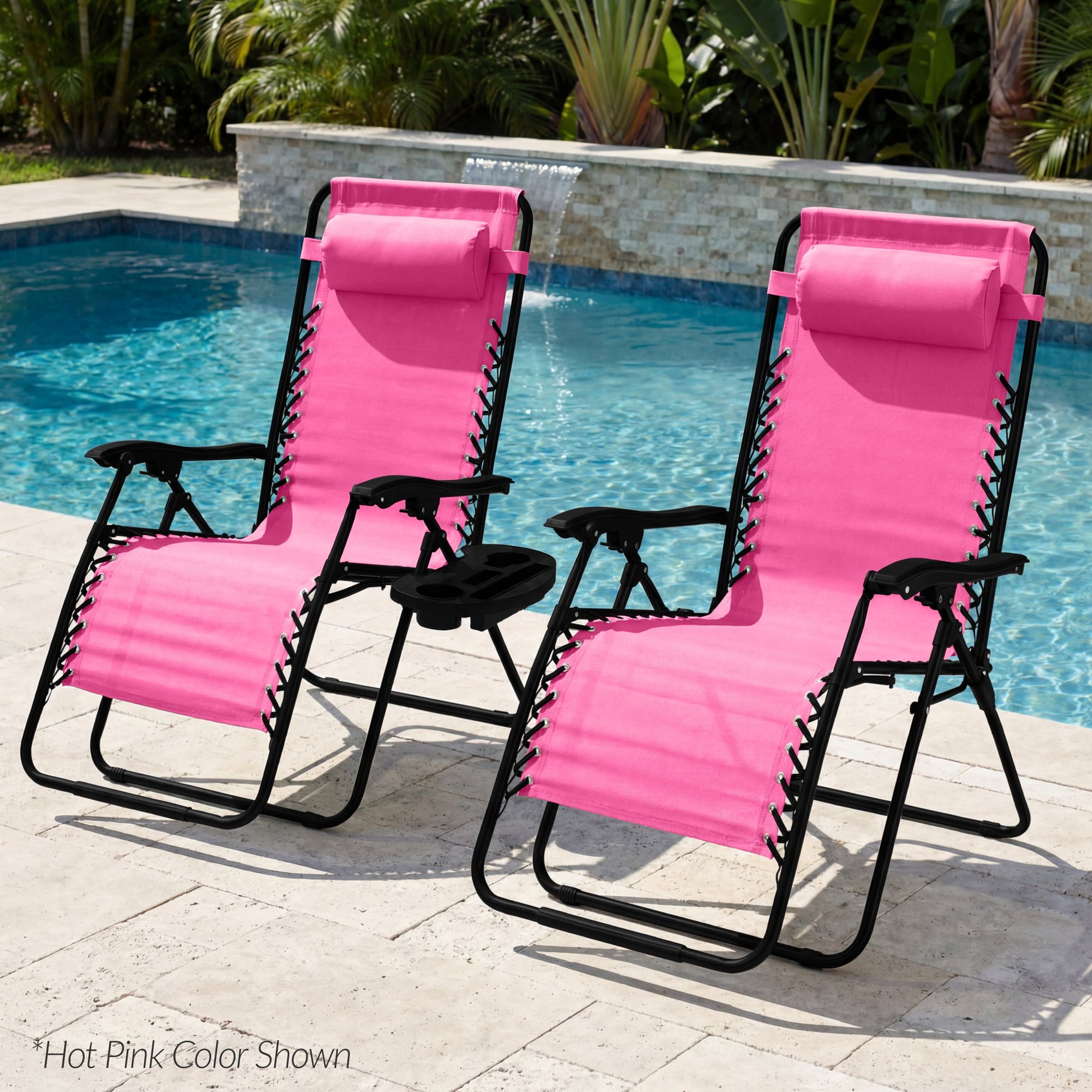 Set of 2 Extra Wide Adjustable Zero Gravity Patio Chair Recliners