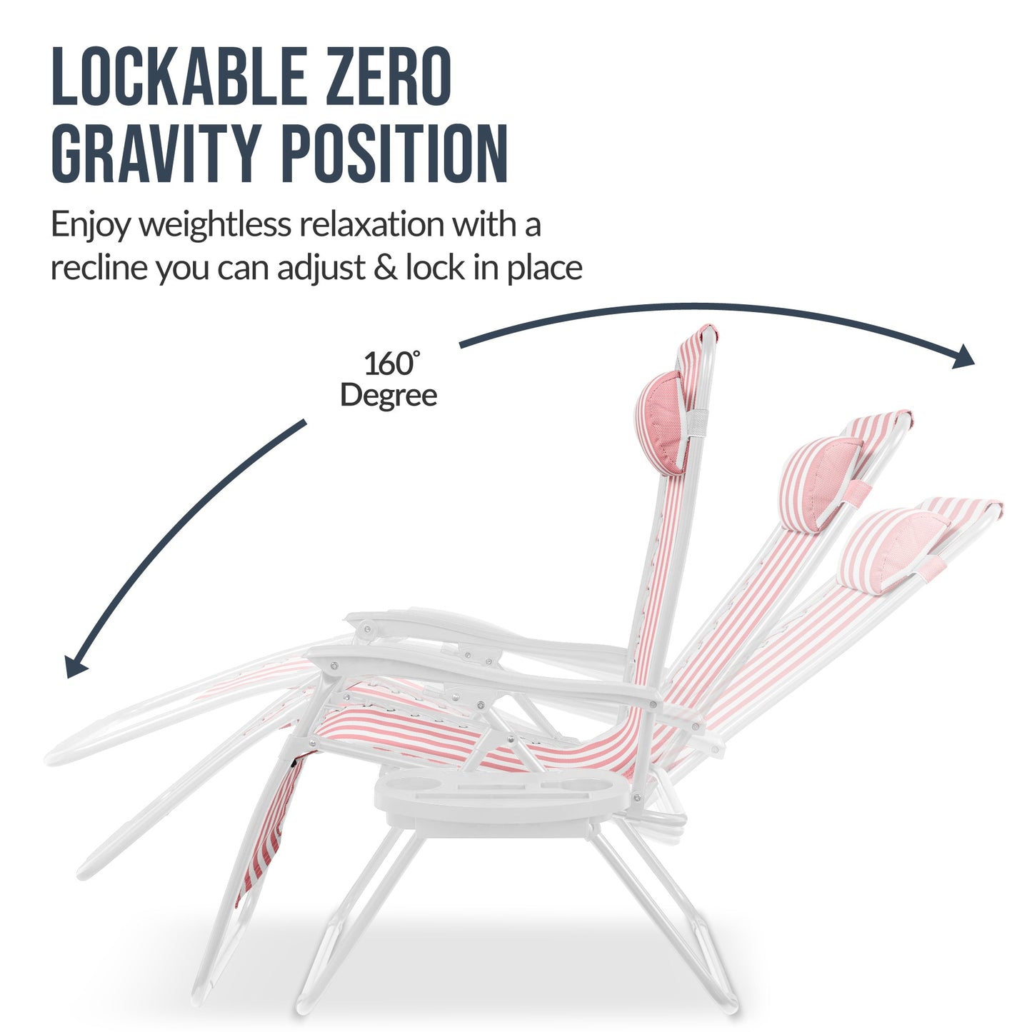Set of 2 Extra Wide Adjustable Zero Gravity Patio Chair Recliners