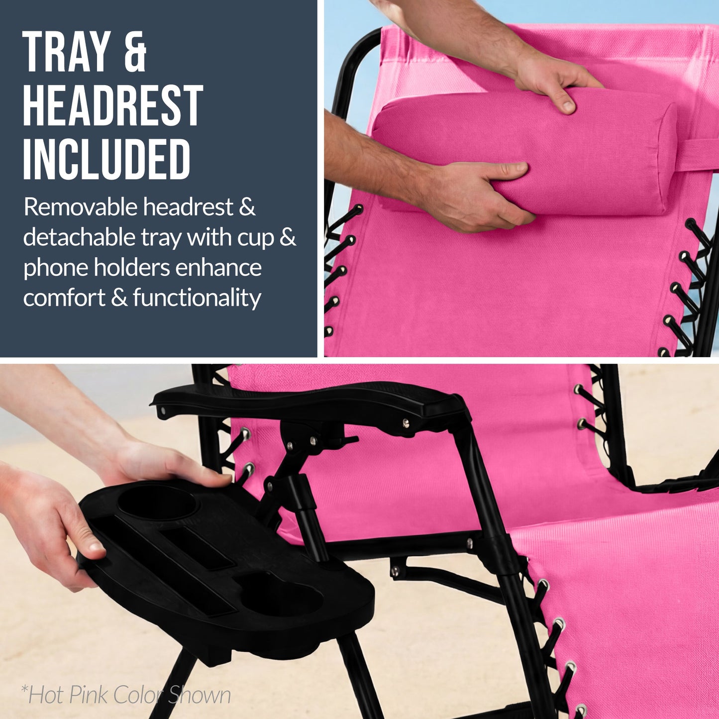 Set of 2 Extra Wide Adjustable Zero Gravity Patio Chair Recliners