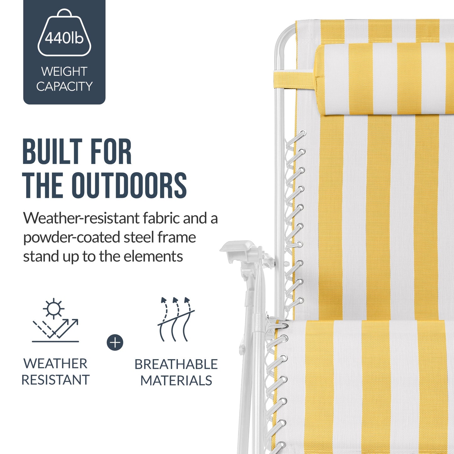 Set of 2 Extra Wide Adjustable Zero Gravity Patio Chair Recliners