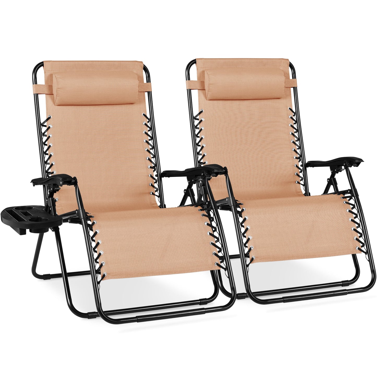 Set of 2 Extra Wide Adjustable Zero Gravity Patio Chair Recliners