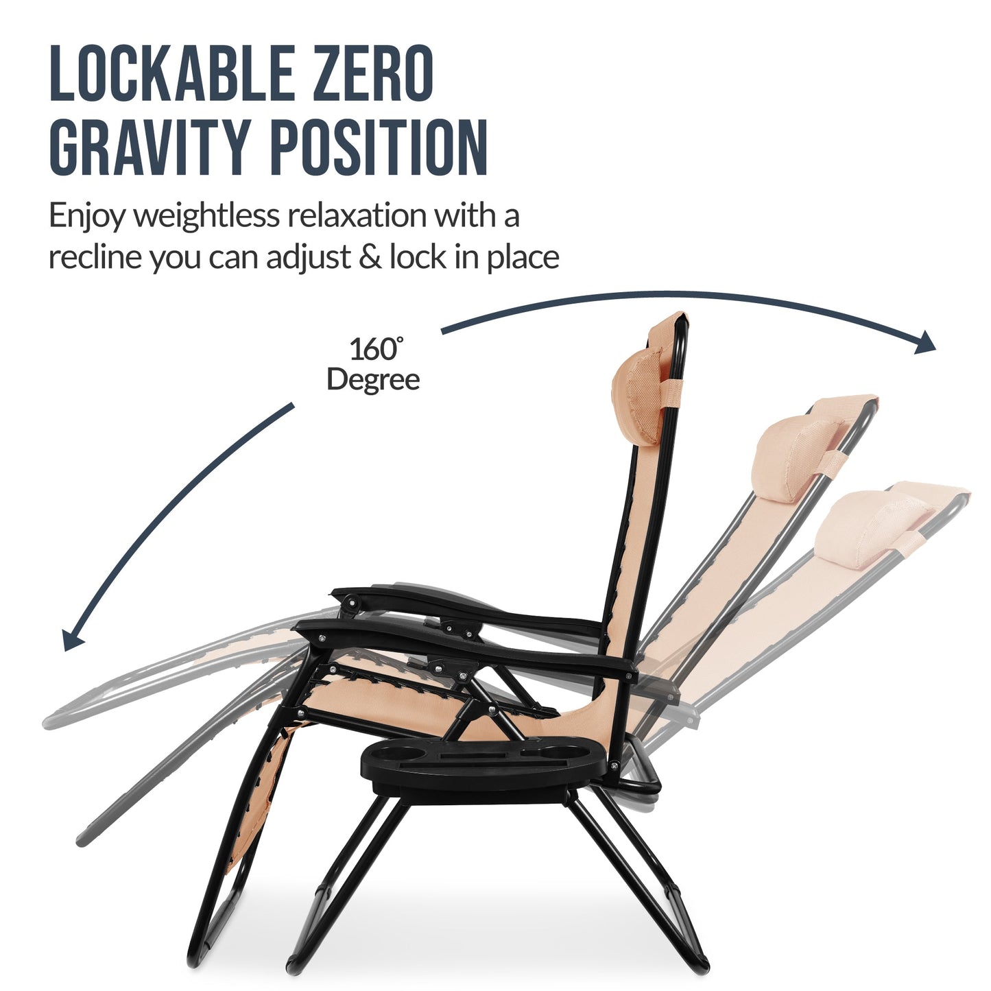 Set of 2 Extra Wide Adjustable Zero Gravity Patio Chair Recliners
