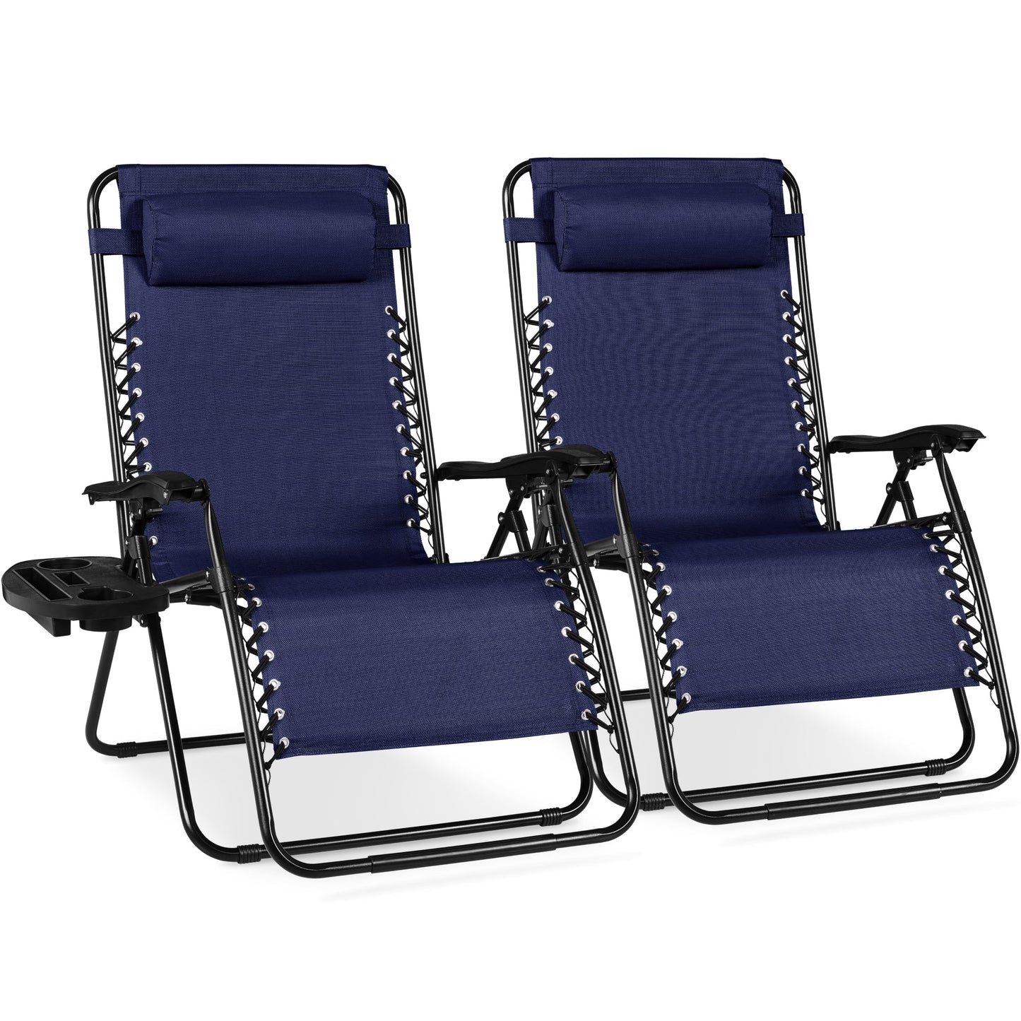 Set of 2 Extra Wide Adjustable Zero Gravity Patio Chair Recliners